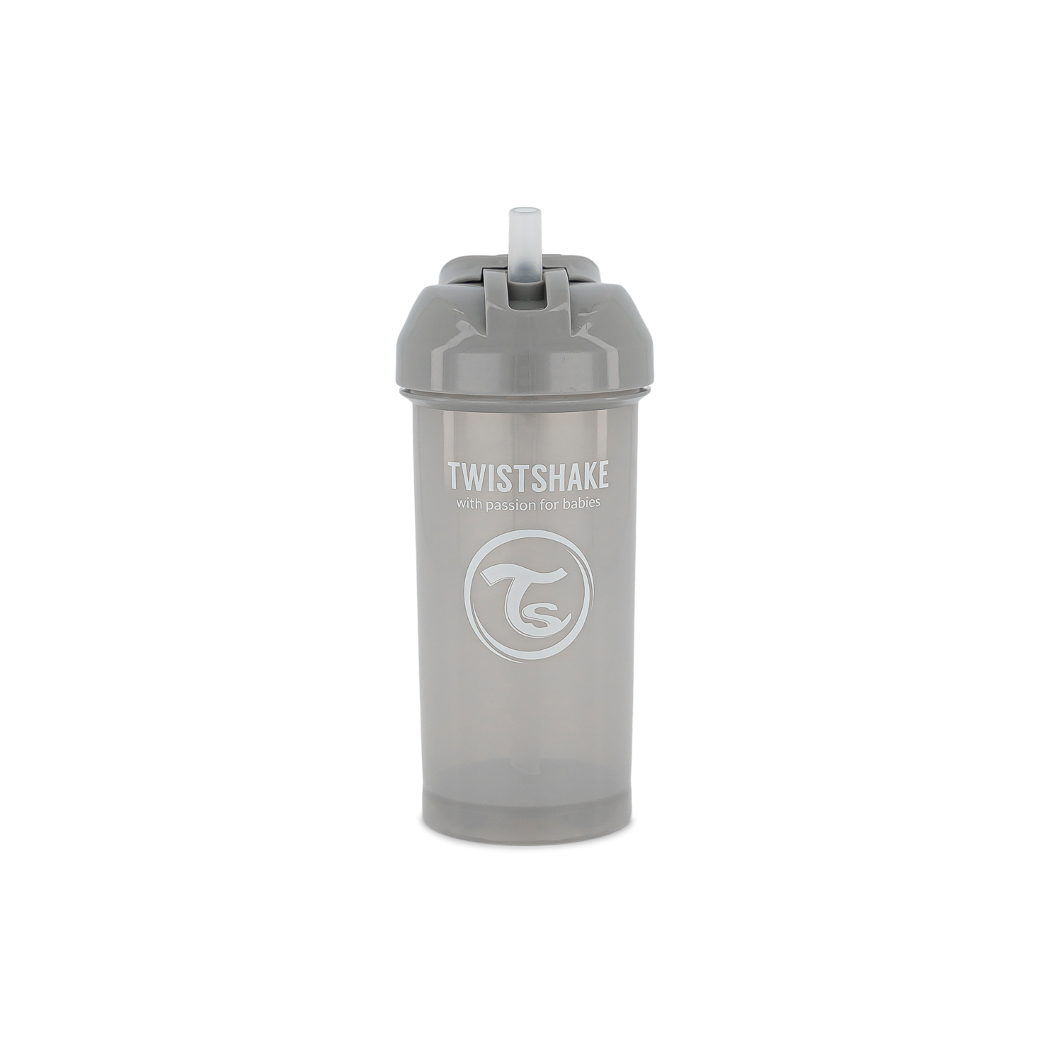 Twistshake Straw Cup 360ml 6+m Pastel Grey