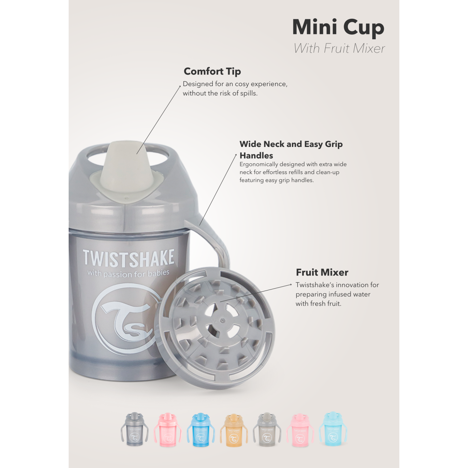 Twistshake Mini Cup White 230ml 4+m