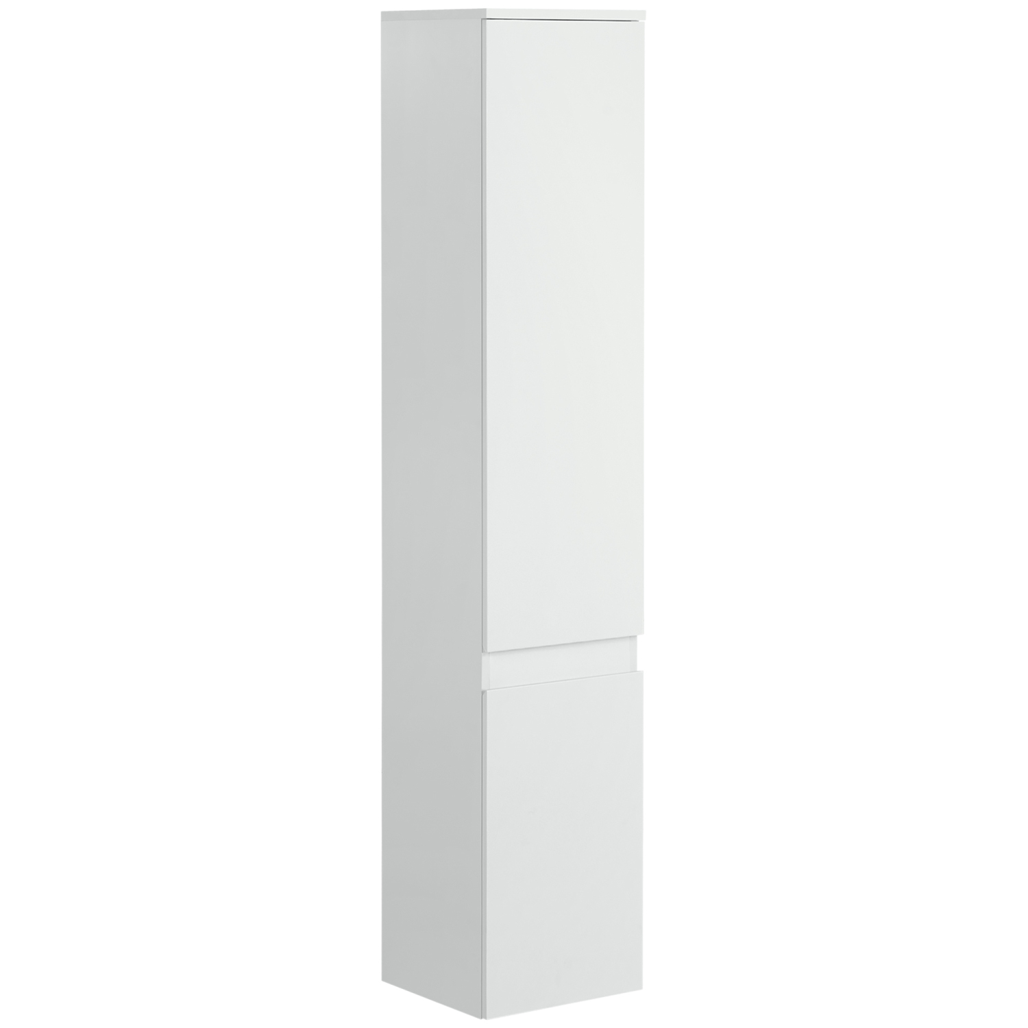 kleankin Narrow Bathroom Cabinet, Tall Bathroom Storage Cabinet with Adjustable Shelves, 5-Tier Slim Floor Cabinet with Built-in Finger Pull, Freestanding Linen Towel, White