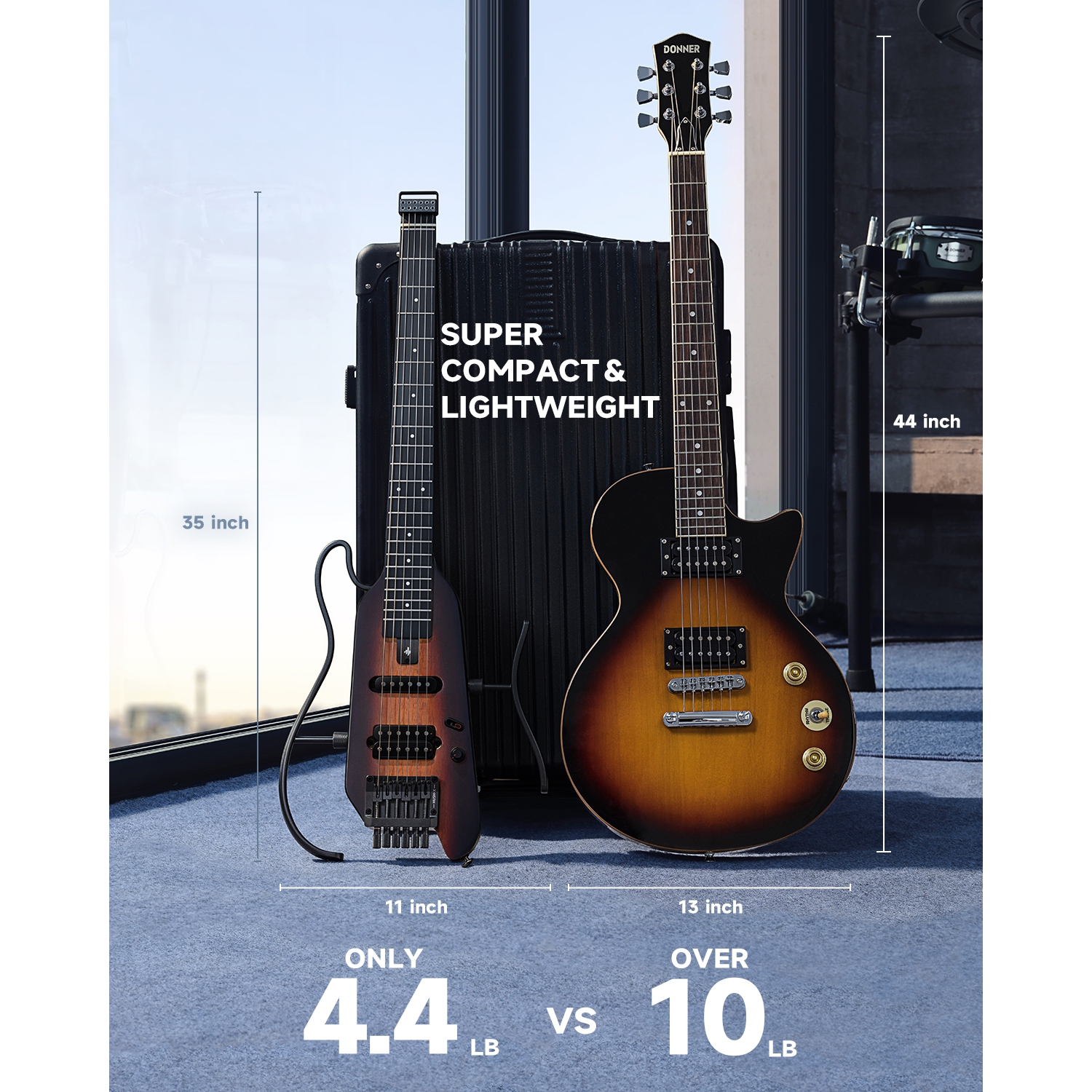 Donner HUSH-X Electric Guitar Kit for Travel