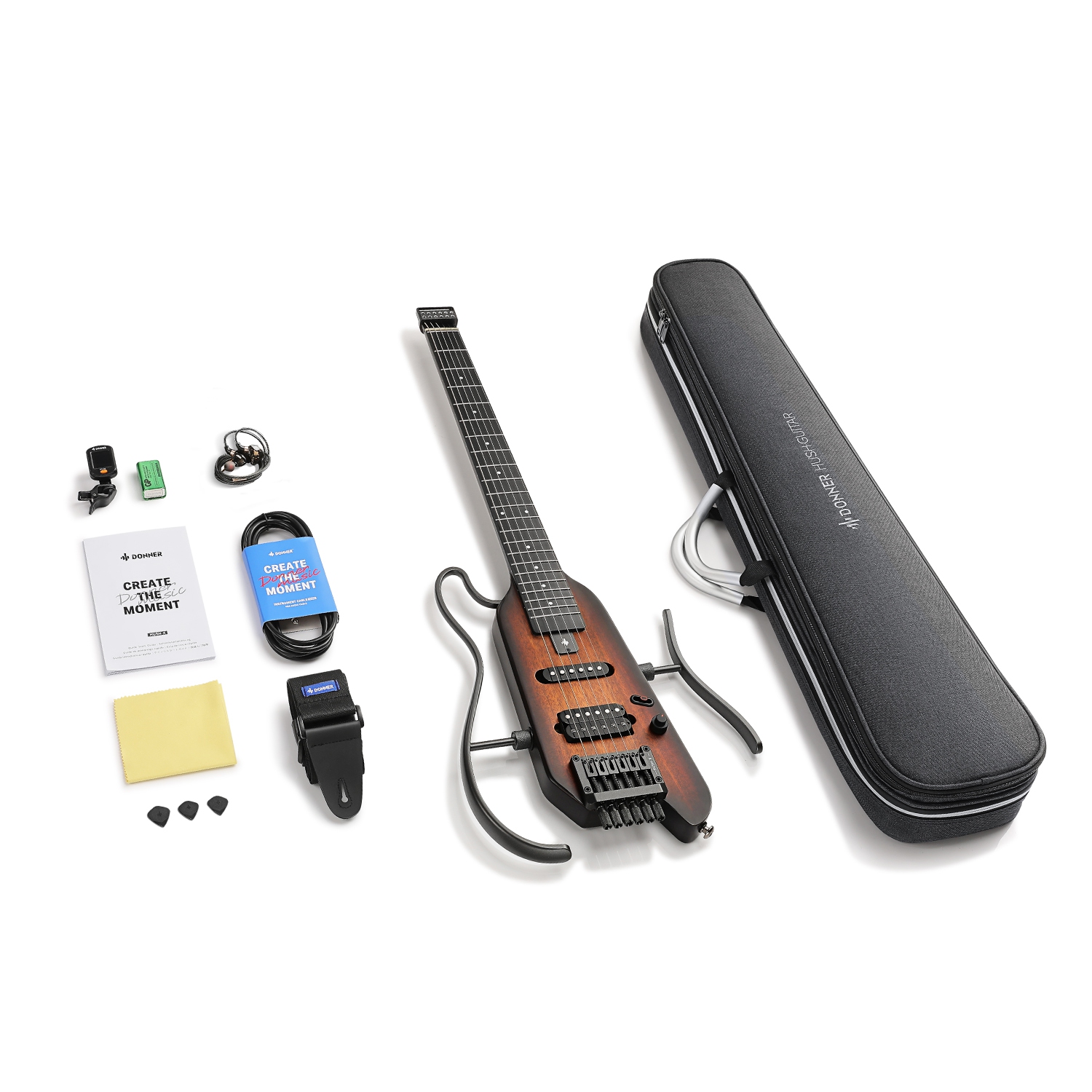 Donner HUSH-X Electric Guitar Kit for Travel