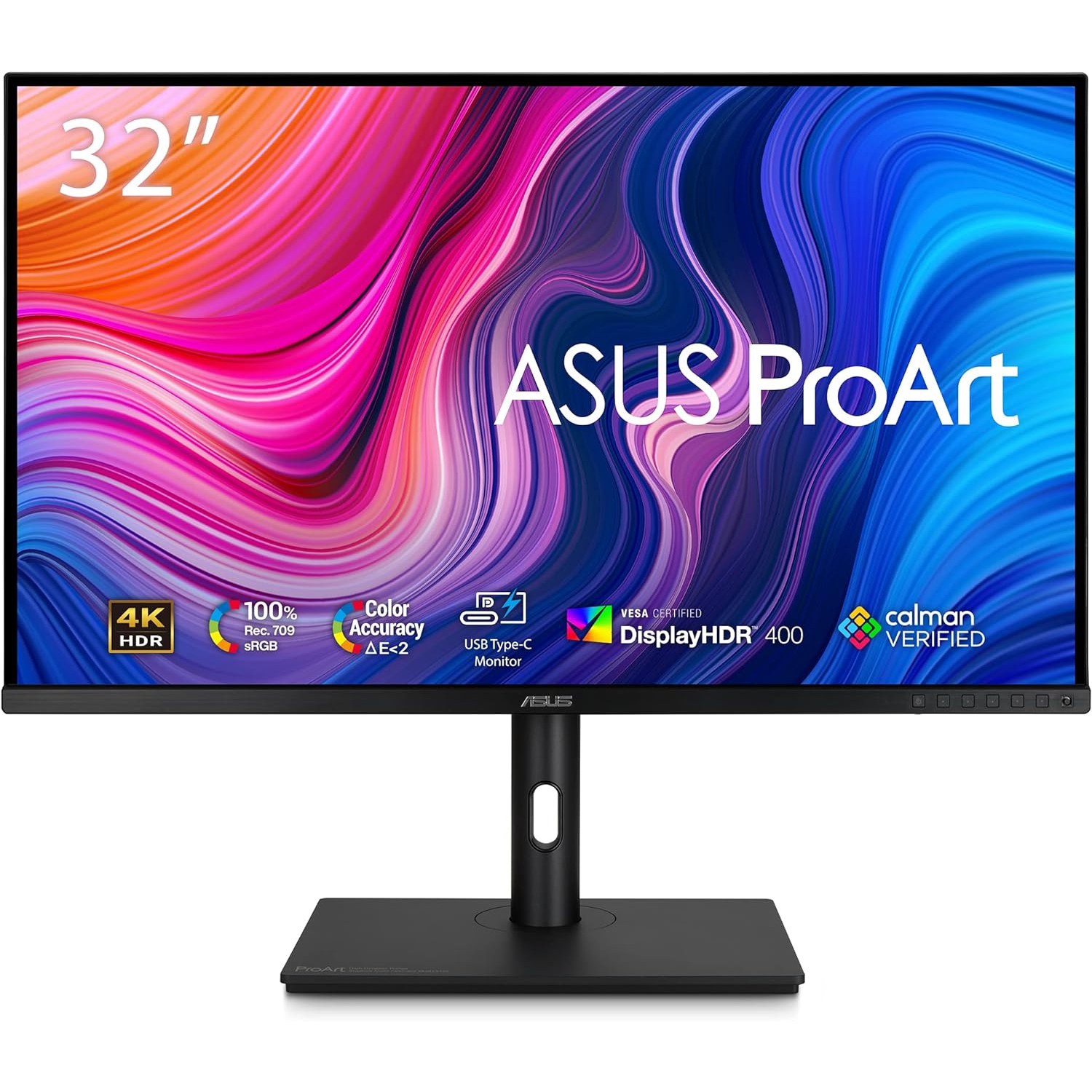 ASUS ProArt Display 32” 4K HDR Monitor (PA329CV) - UHD (3840 x 2160), IPS, 100% sRGB/Rec.709, Calman Verified, USB-C Delivery