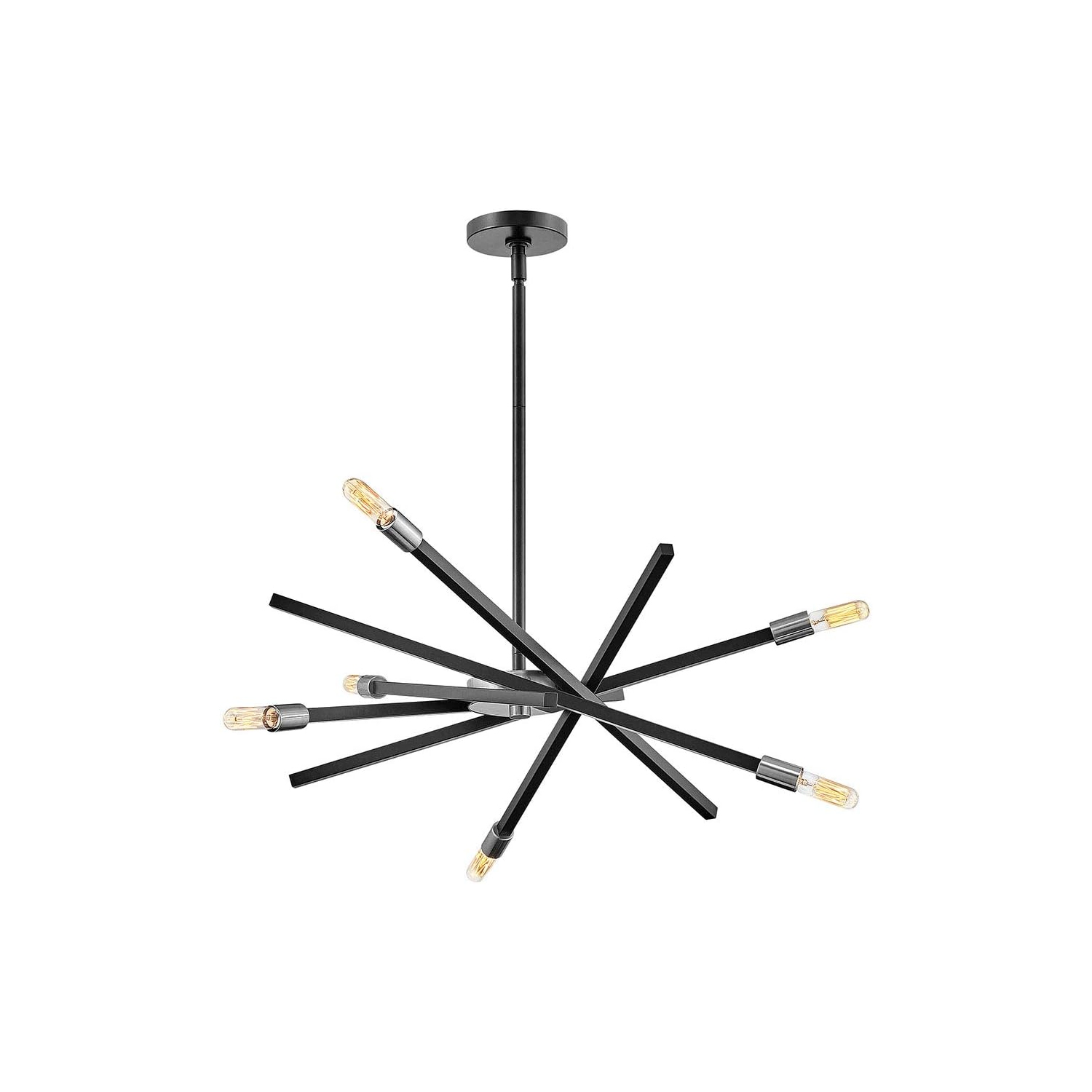 Hinkley Archer Collection Six Light Medium Chandelier, Satin Black