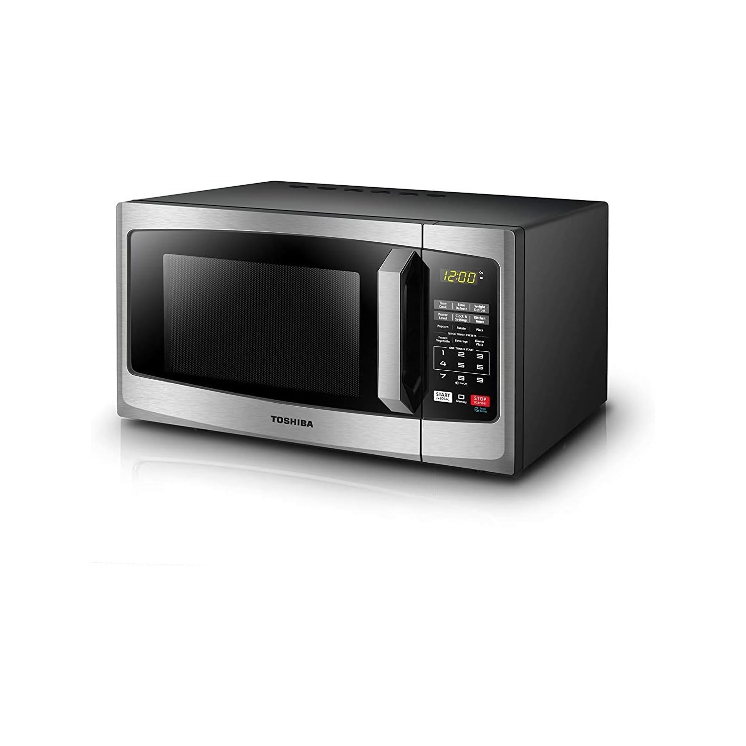 TOSHIBA – four à micro-ondes ML-EM25P/CA avec mode ECO marche/arrêt et éclairage DEL, 0,9 pi3/900&nbsp;W, acier inoxydable