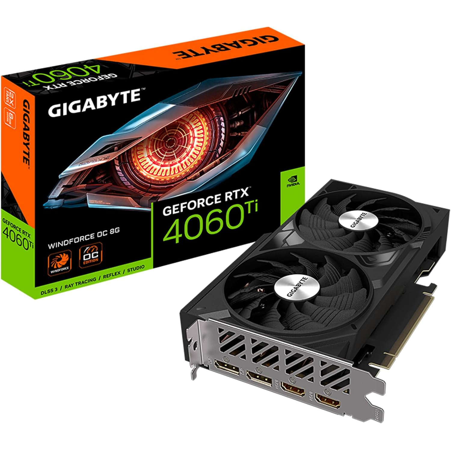 GIGABYTE GeForce RTX 4060 Ti WINDFORCE OC 8G Graphics Card, 2X WINDFORCE Fans, 8GB 128-bit GDDR6, GV-N406TWF2OC-8GD Video Card