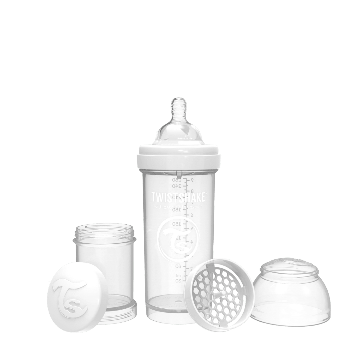 Twistshake Anti-Colic Baby Bottle 180ml White