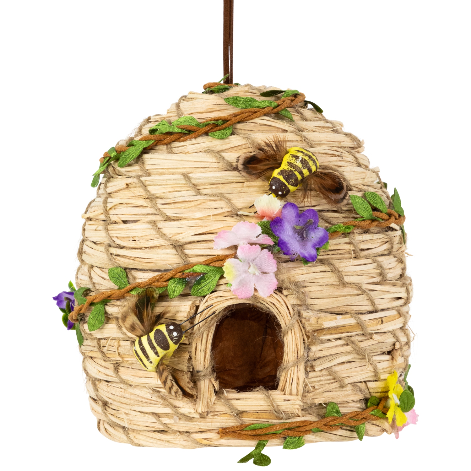 Beehive with Bees Spring Hanging Decoration - 6.25"