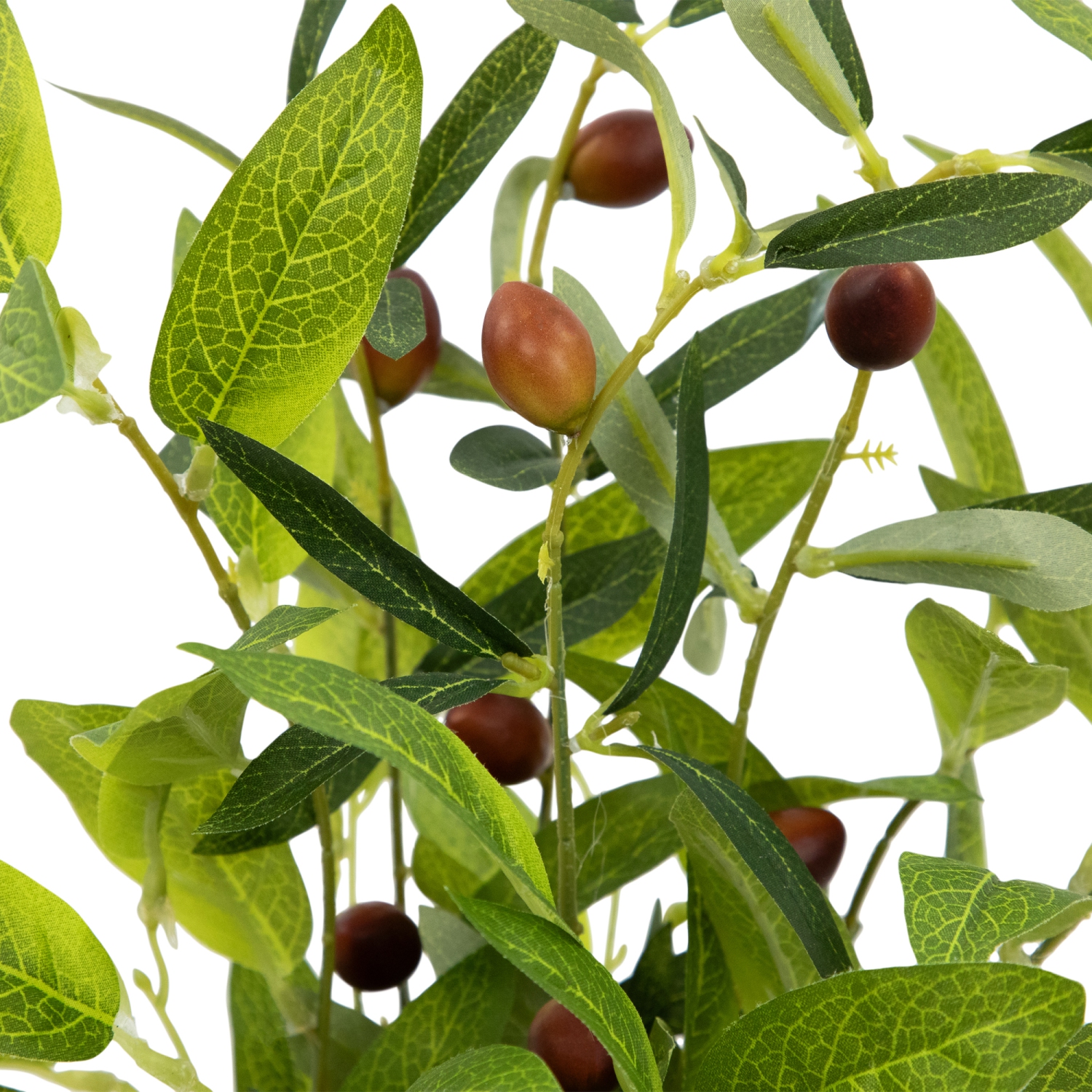 Artificial Olive Plant in Rustic Pot with Handles - 14"