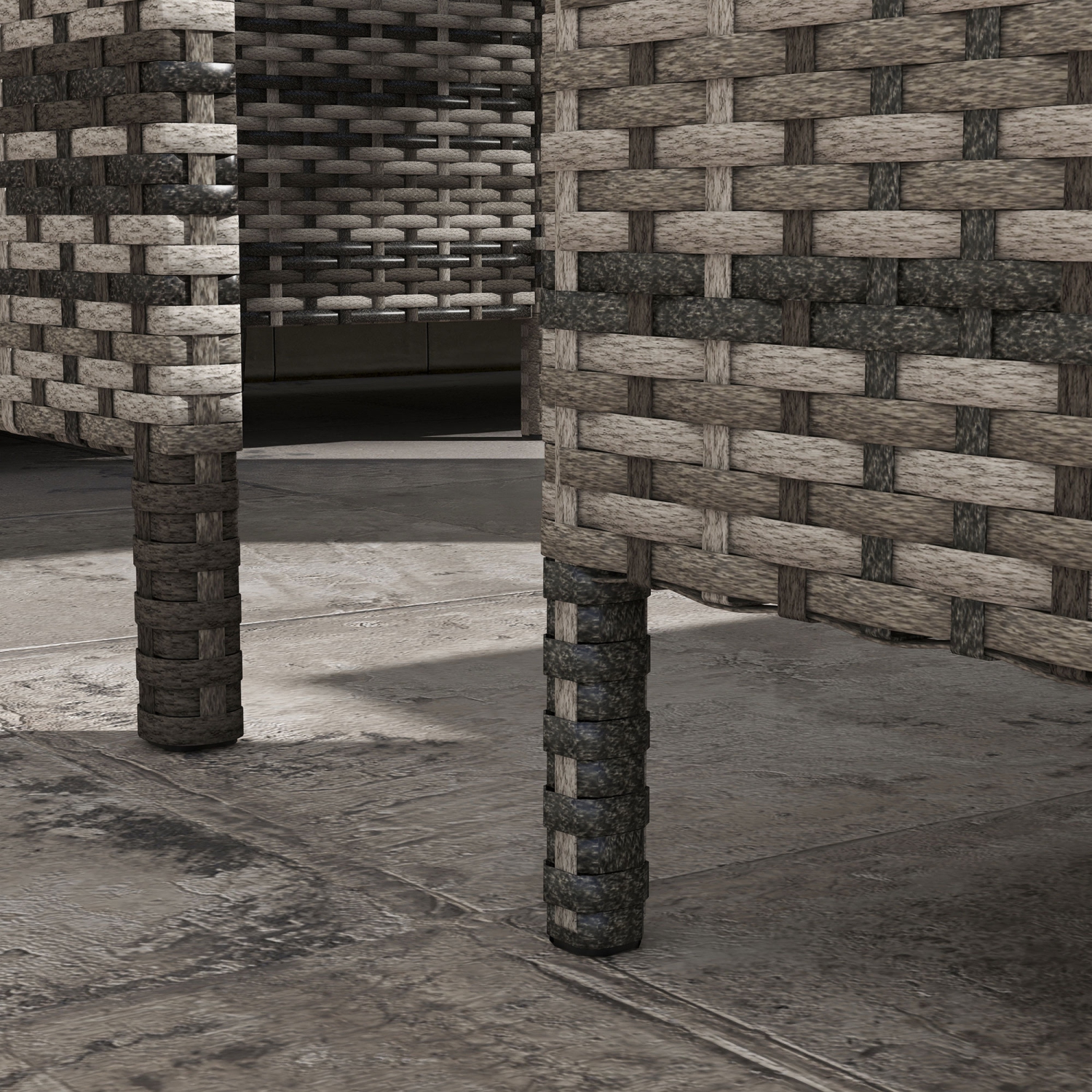 Ensemble patio de 6 pièces en osier avec mobilier d'extérieur en osier et mobilier de jardin, ensemble de sofa modulaire en rotin avec coussins,