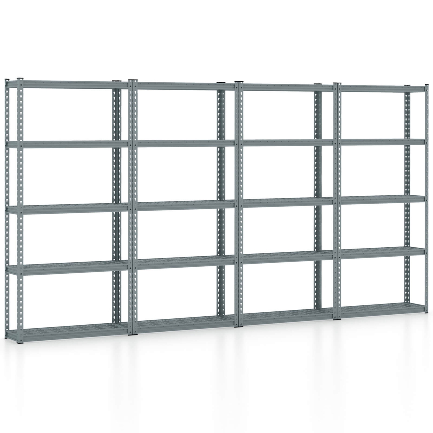 Étagère de rangement robuste à 5 tablettes de Costway avec dispositif antibasculement, gris