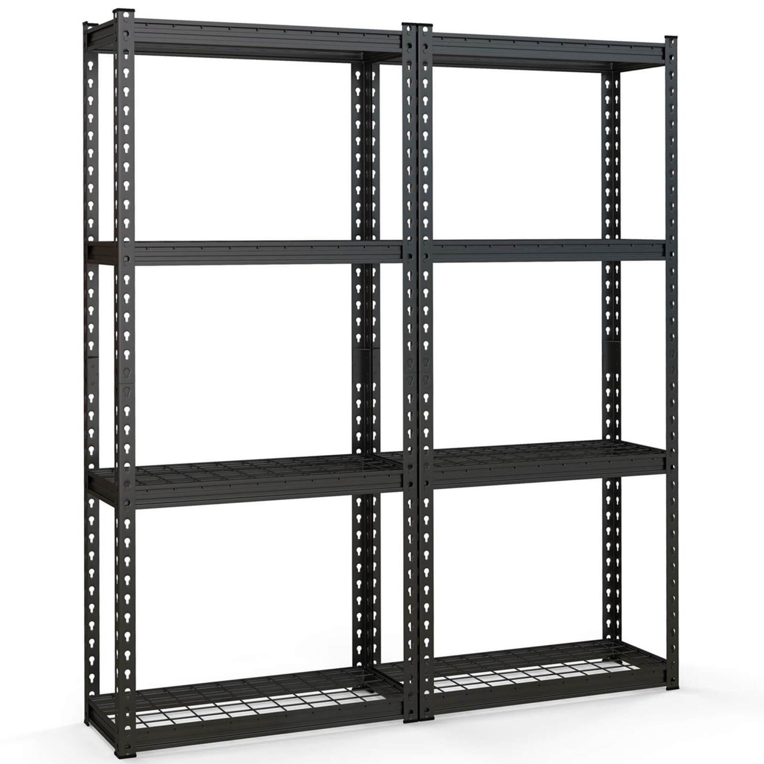 Costway 4-Tier Metal Shelving Unit Heavy Duty Wire Storage Rack with Anti-slip Foot Pads Black