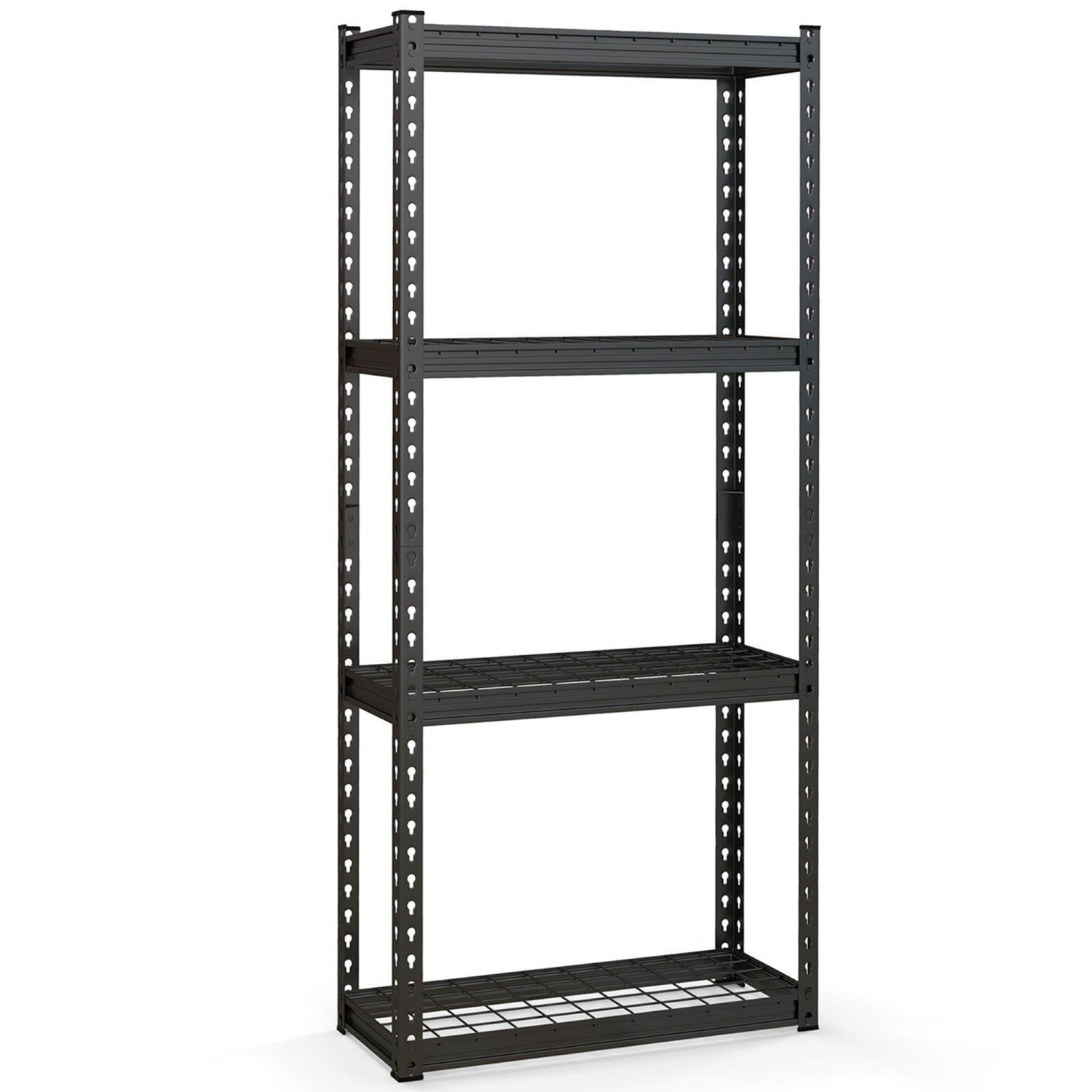 Costway 4-Tier Metal Shelving Unit Heavy Duty Wire Storage Rack with Anti-slip Foot Pads Black