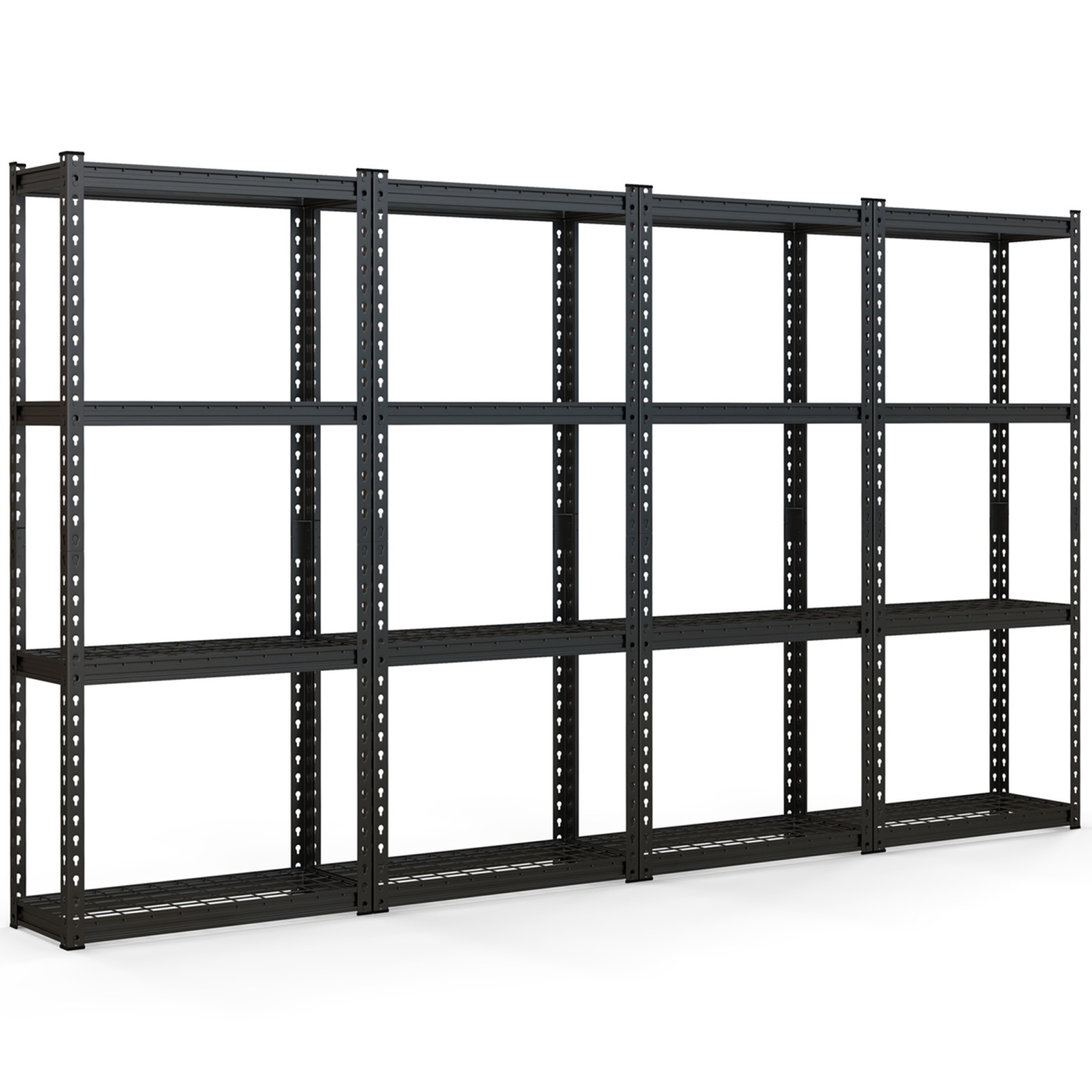 Costway 4-Tier Metal Shelving Unit Heavy Duty Wire Storage Rack with Anti-slip Foot Pads Black