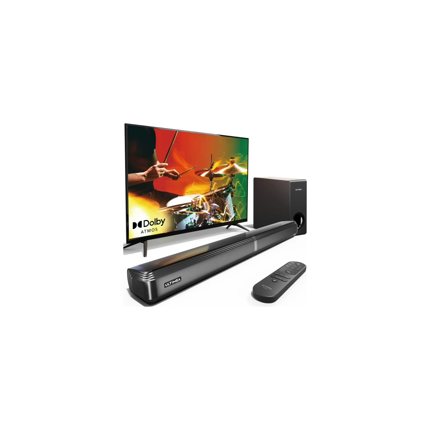 ULTIMEA 4.1ch Dolby Atmos Sound Bar for Smart TV, 2-in-1 Bluetooth 5.3 Soundbar for TV with Subwoofer, 280W Peak Power, 3 EQ Modes TV Sound Bar, Bass Boost, HDMI in/eARC