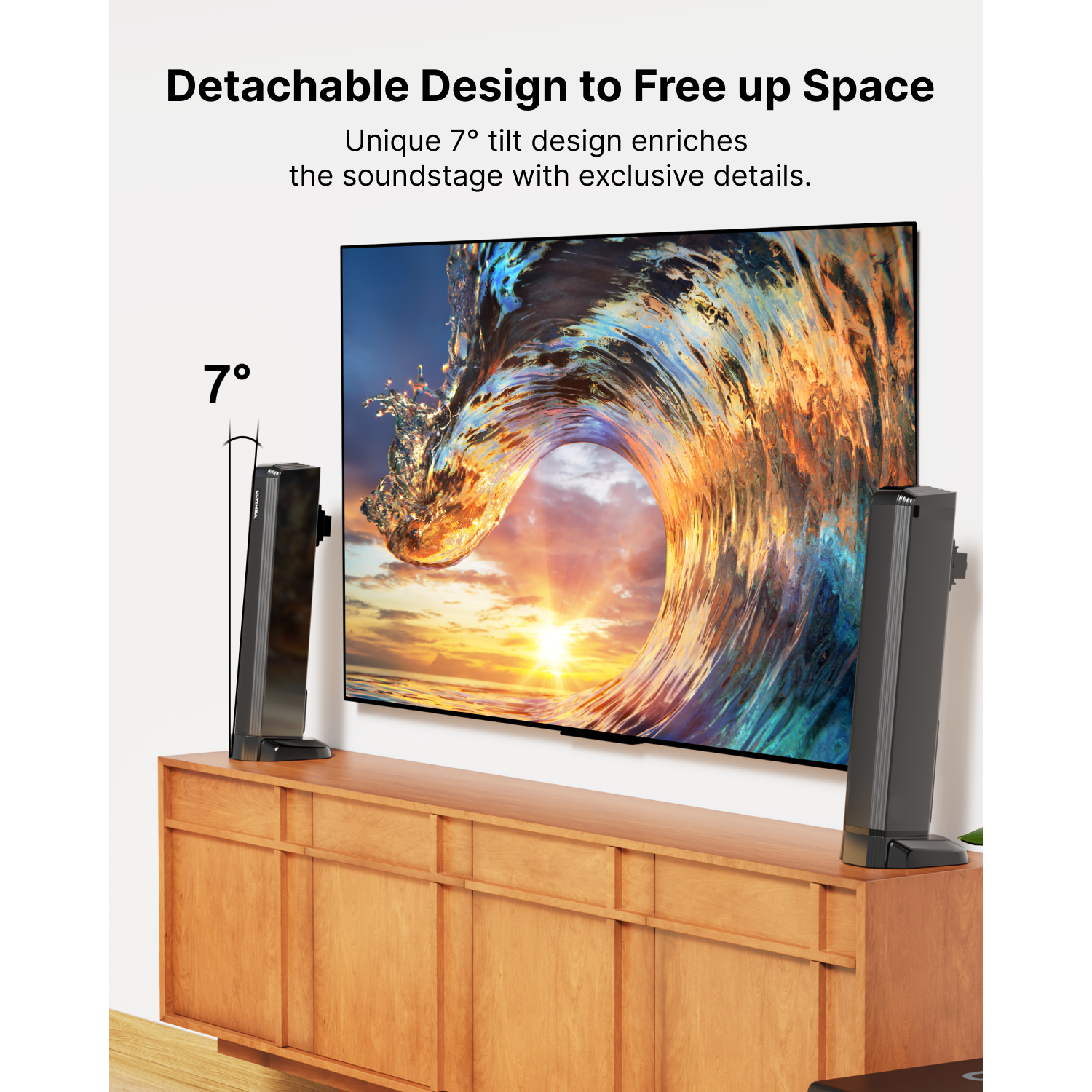 ULTIMEA Apollo S60 4.1 Channel Dolby Atmos Sound Bar with Subwoofer, , 2-in-1 Detachable, Bass Boost, 3 EQ Modes, HDMI eARC, Peak Power 280W