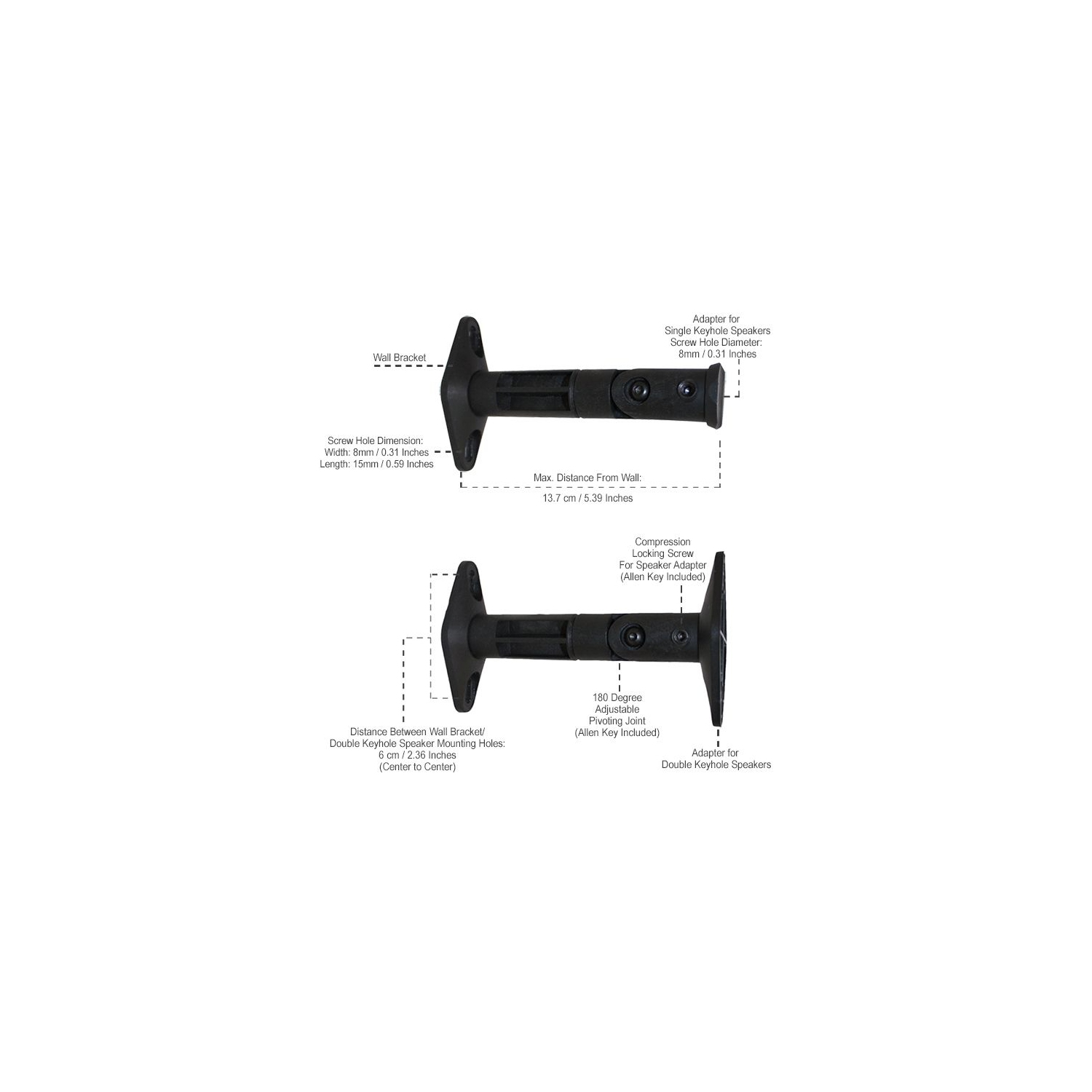 Boost Industries CWSM Universal Home Theater Speaker Brackets, Tilt, Swivel