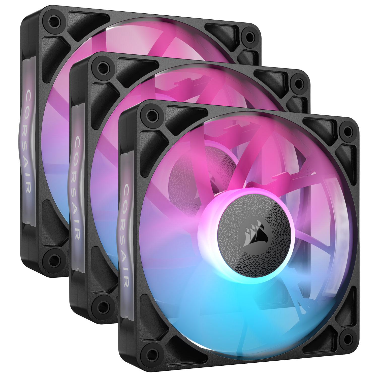 Corsair RX120 RGB 120mm PWM Case Fans with iCUE LINK System Hub - 3 Pack - Black - Only at Best Buy