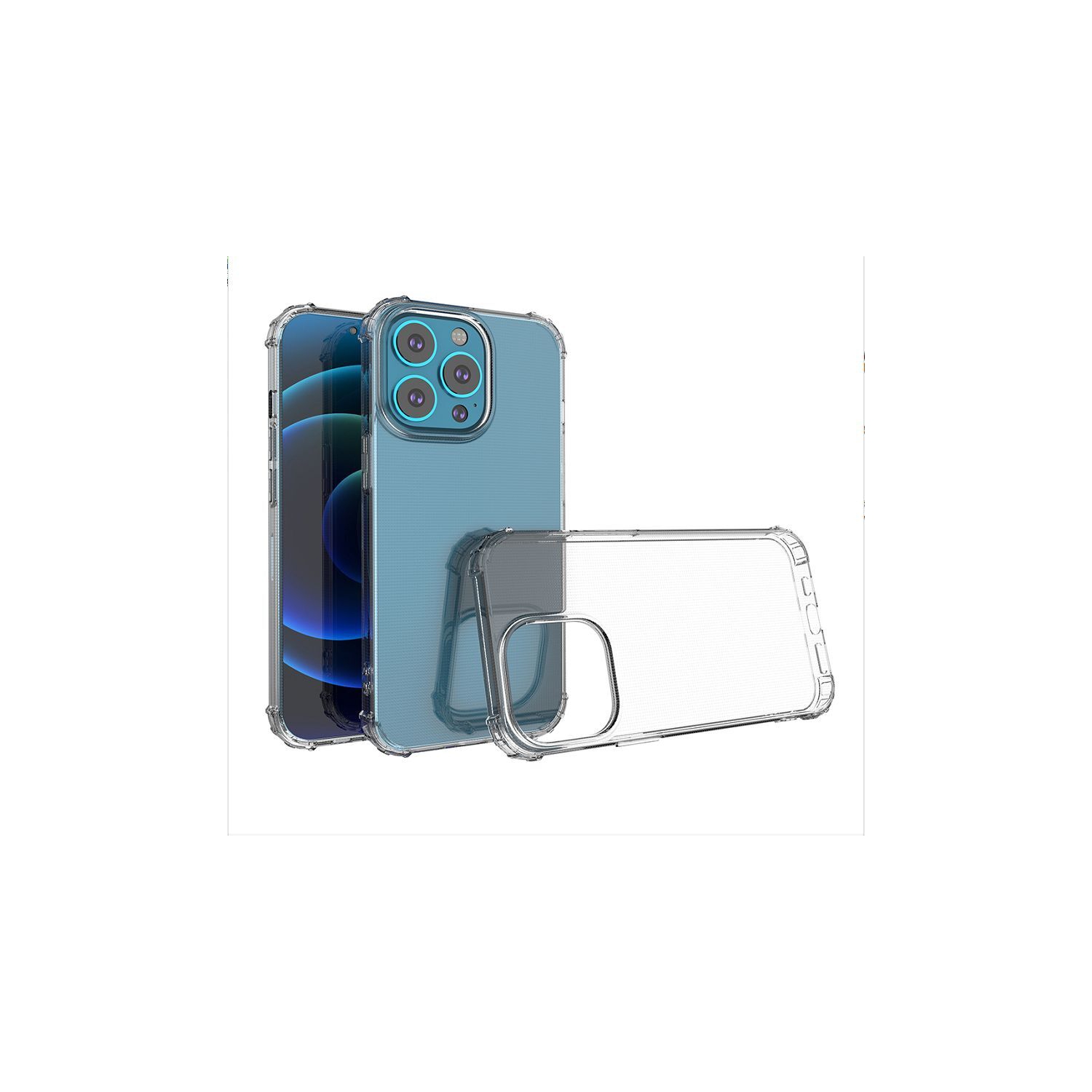 Mobile Magic for iP15 Pro Max Shockproof Transparent Thick TPU Case Cover - Clear