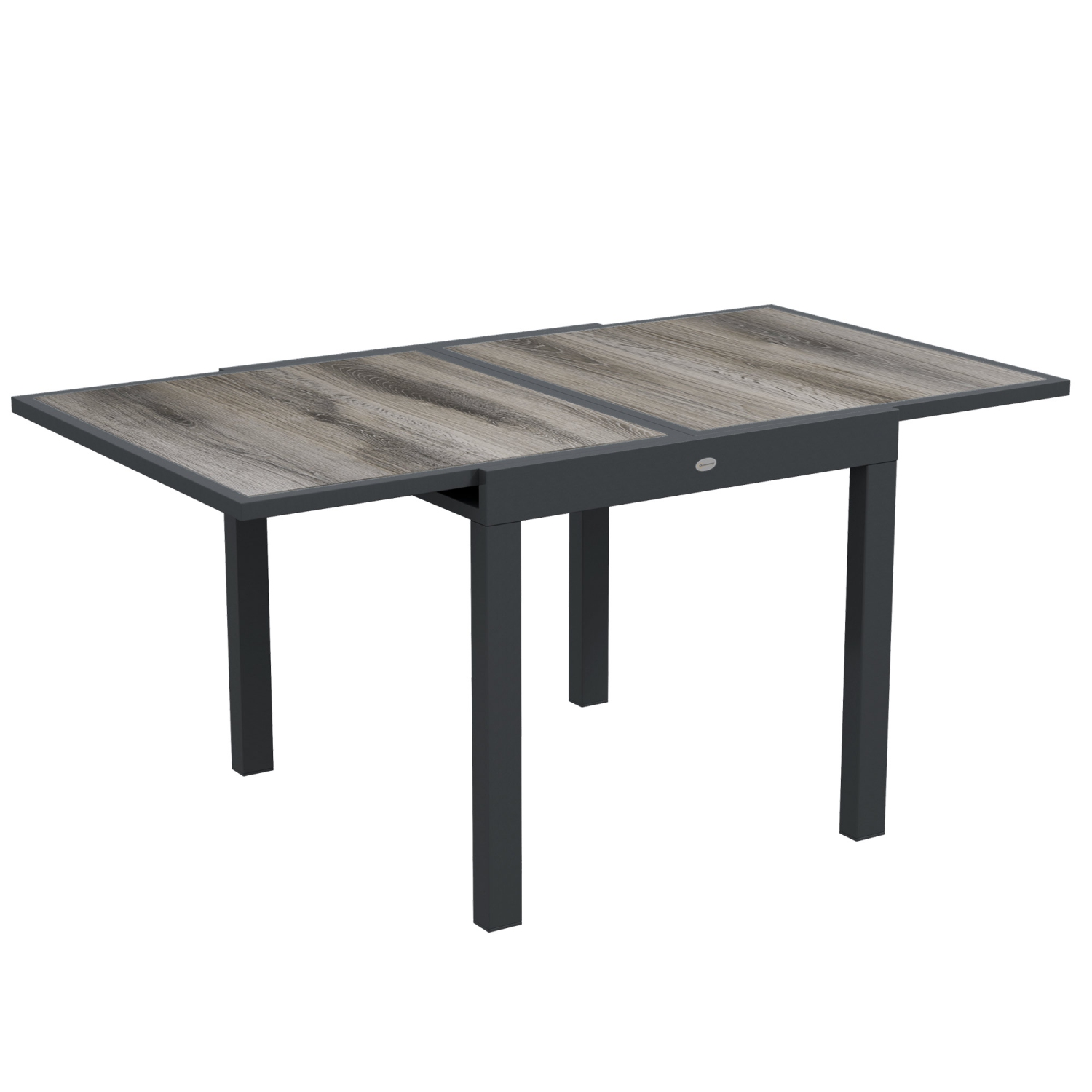 Table de salle à manger extérieure extensible Outsunny, table de jardin en aluminium, table de patio rectangulaire avec plateau en plastique pour
