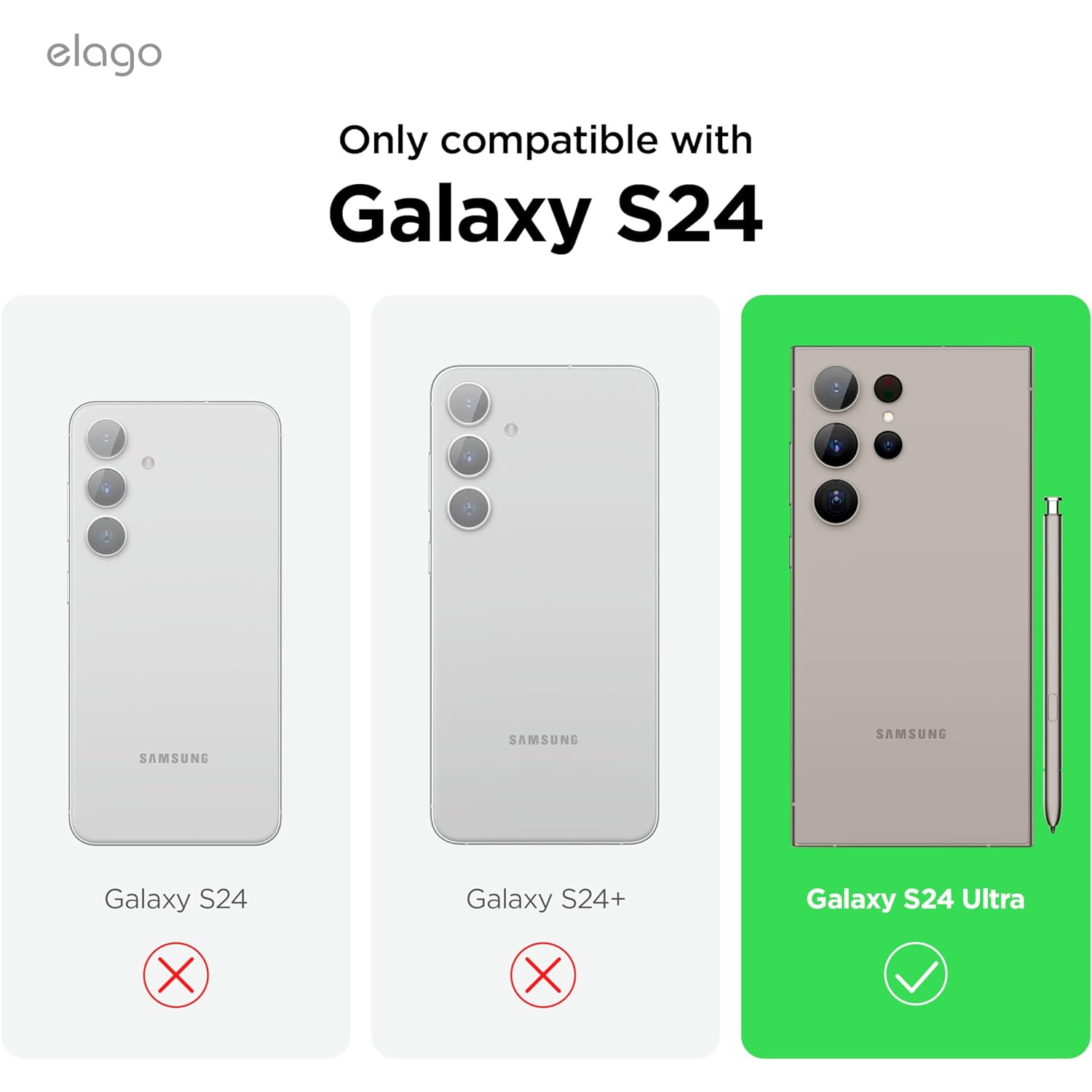 elago Hybrid Case Designed for Samsung Galaxy S24 Ultra 6.8" Case - Precise Camera Cutouts, Sleek and Light, Protective, PC/TPU Hybrid Technology,