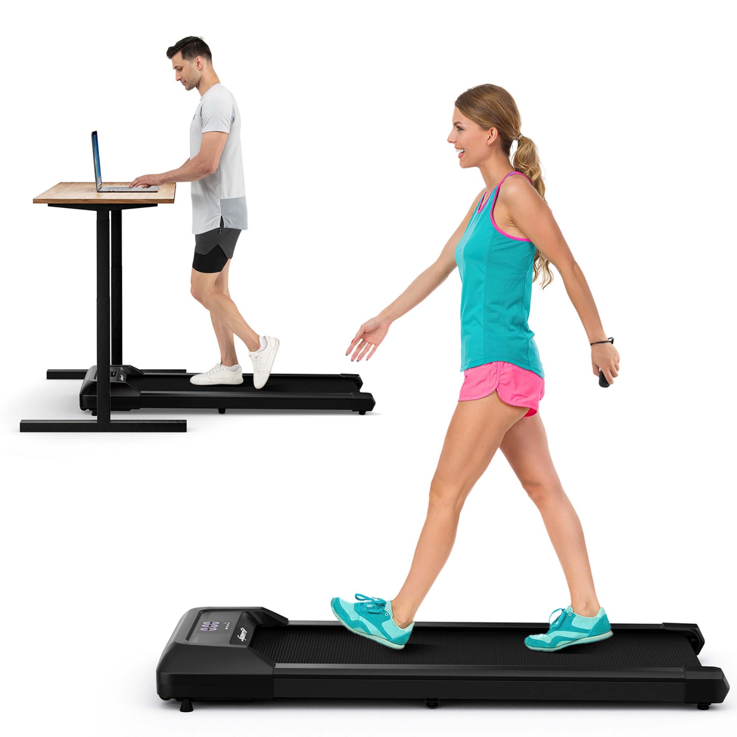 Tapis de marche sous le bureau SuperFit 0,6-3,8MPH avec télécommande et écran DEL