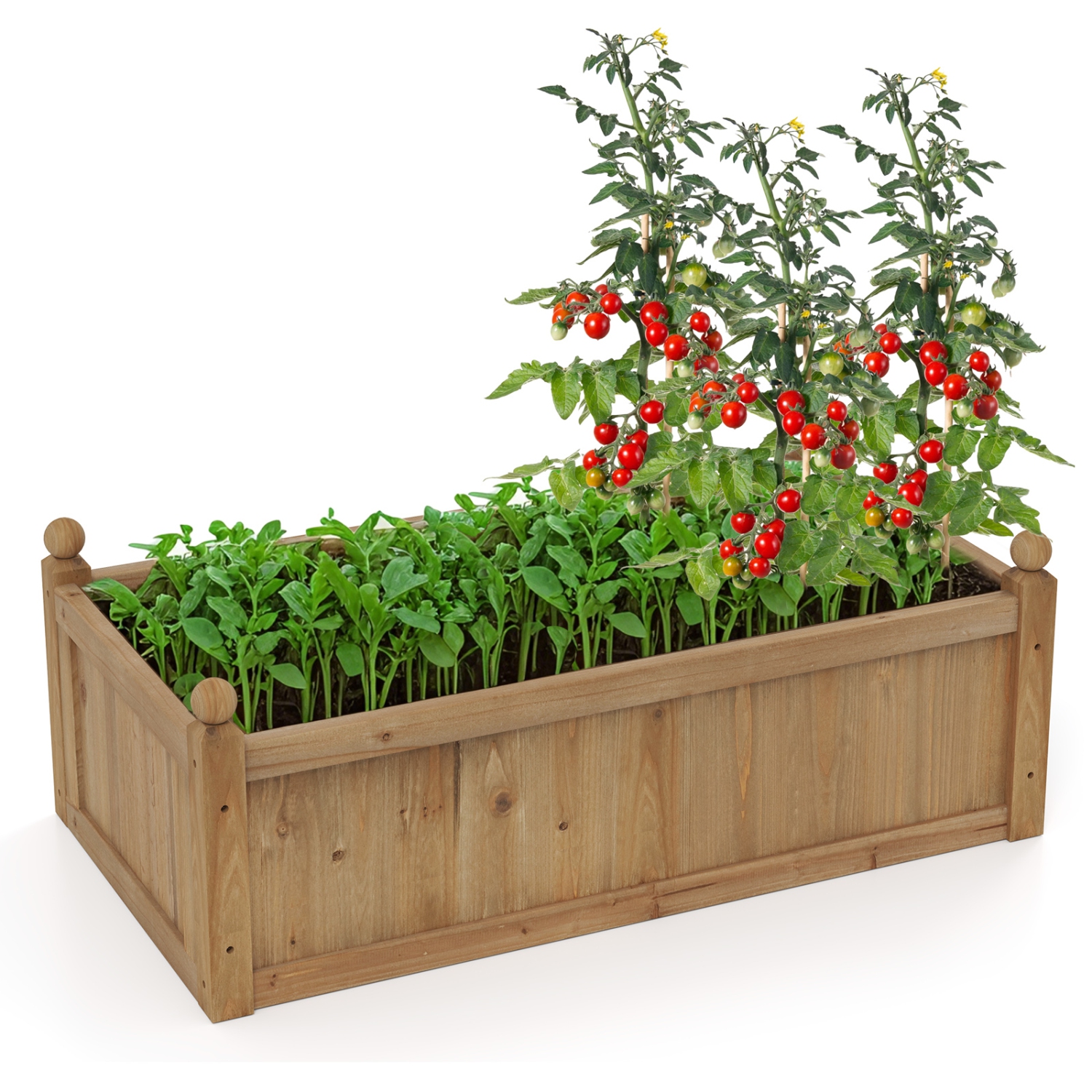 Gymax Raised Garden Bed 46'' x 24'' x 16'' Planter Box w/ 4 Drainage Holes for Patio