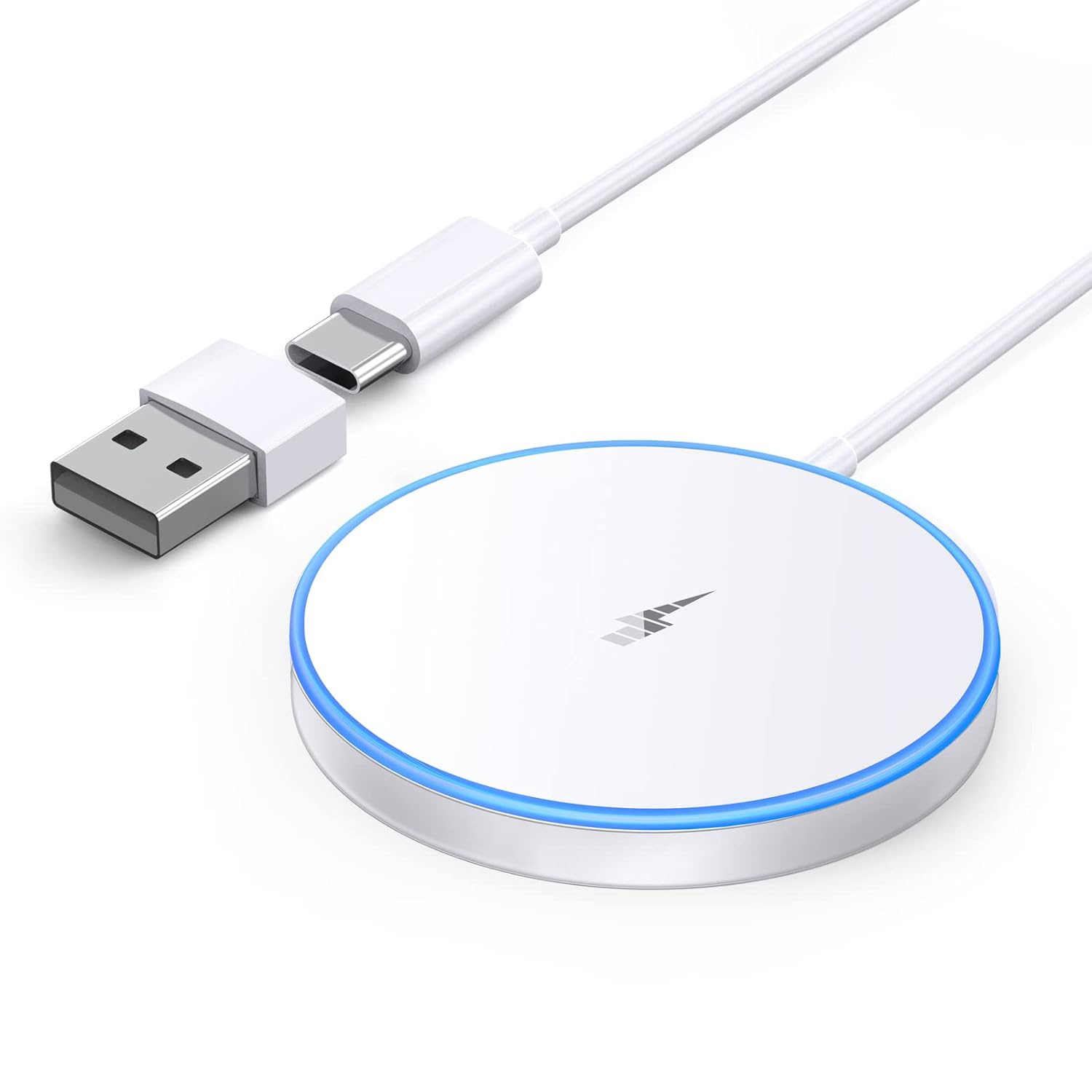Fast Magnetic Wireless Charger for iPhone - Apple Mag-Safe Charger with Dual Charging Ports, LED Magnet Charging Pad