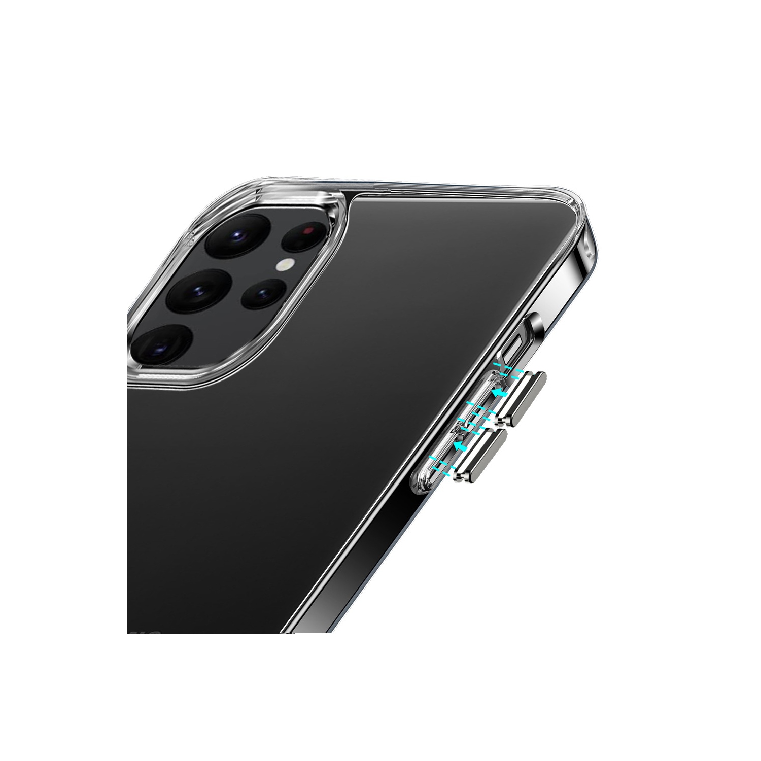 Mobile Magic For Samsung Galaxy s24 Plus PURE CRYSTAL Transparent Thick 2.0mm ShockProof Chromed Buttons Case Cover - Clear