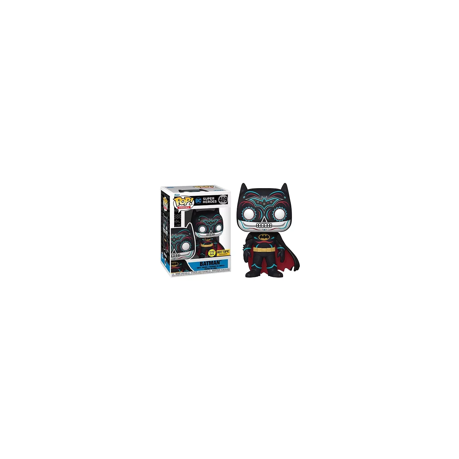 Funko Pop! Heroes DC Dia de Los Muertos Vinyl Figure Batman (Glows in the Dark) #409 Hot Topic Exclusive