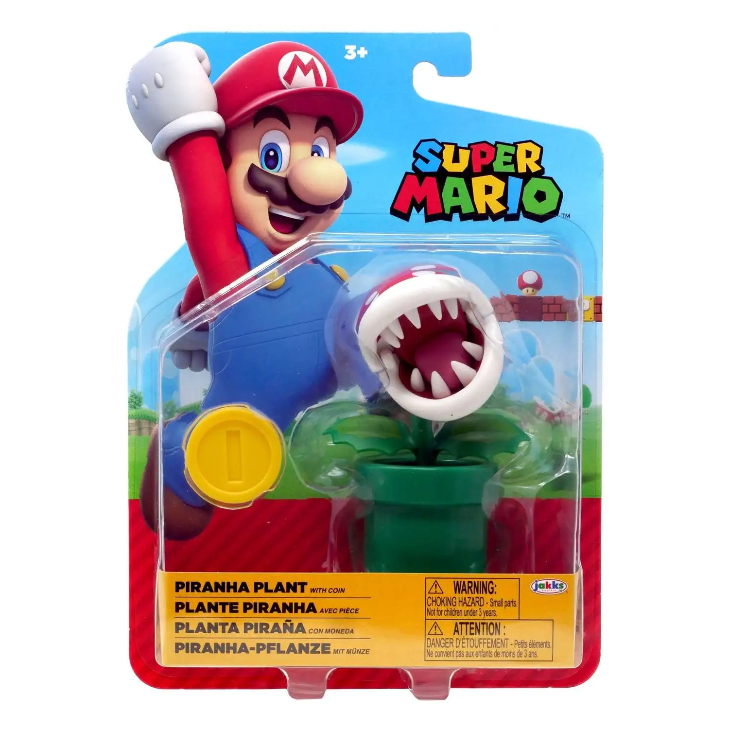 Jakks Pacific Super Mario: Piranha Plant Nintendo 4" Action Figure