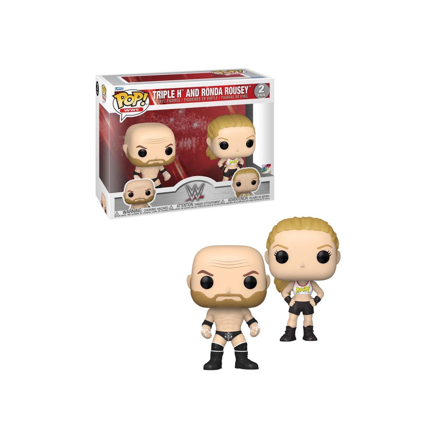 Funko Pop! WWE Vinyl Figure Triple H and Ronda Rousey (2-Pack)