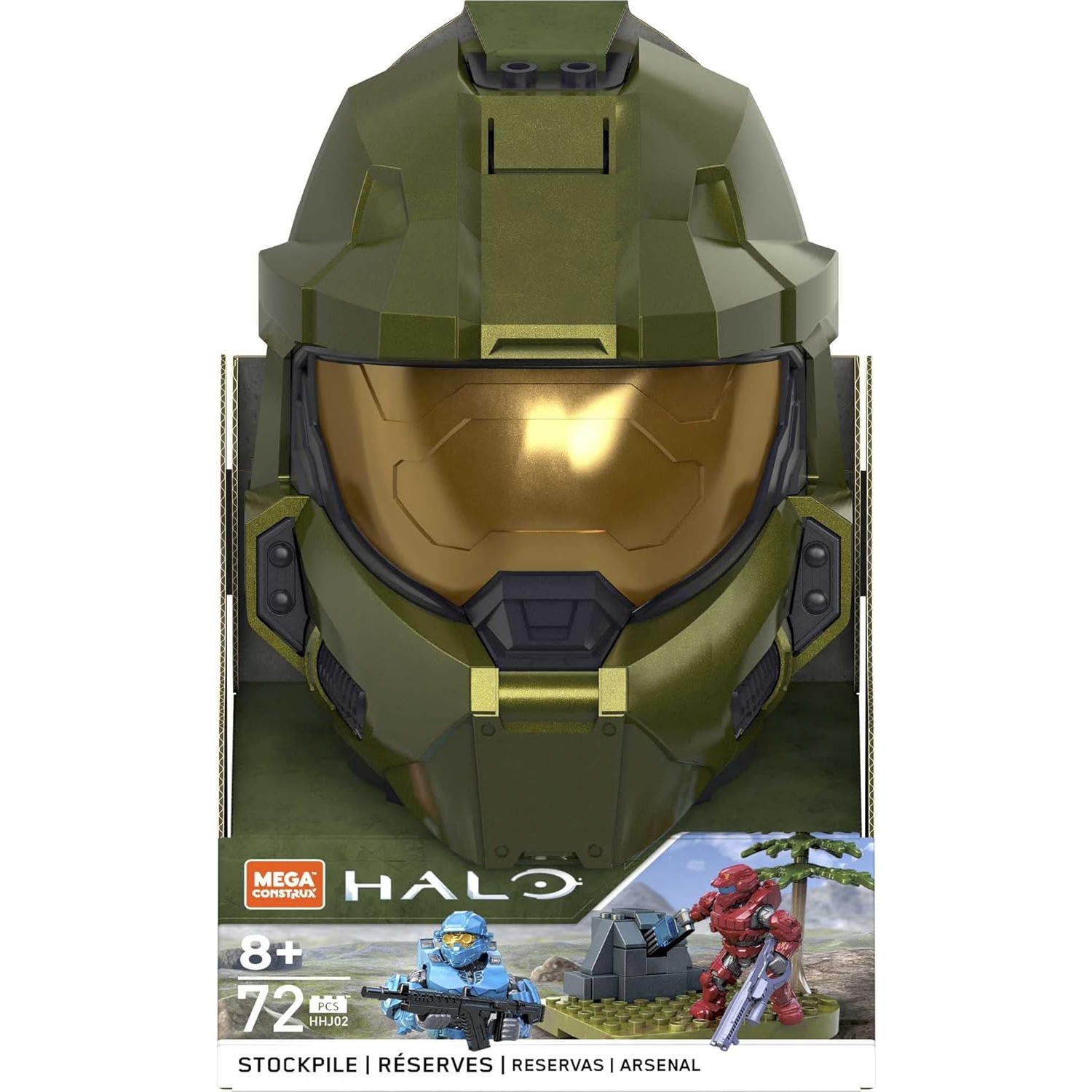 Mattel Mega Construx Halo Stockpile Green Spartan Helmet (72 Pieces)
