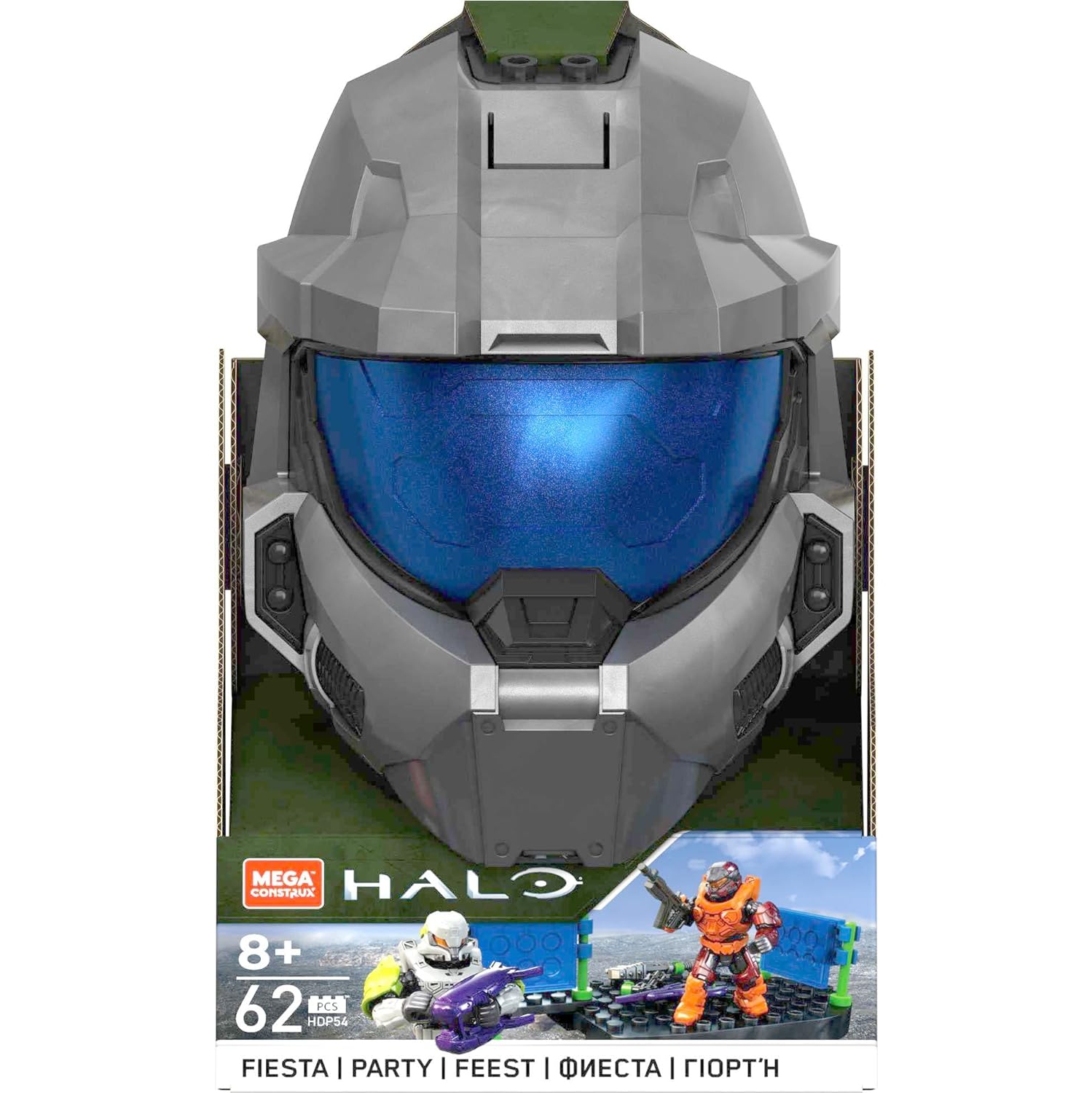 Mattel Mega Construx Halo Fiesta Grey Spartan Helmet (62 Pieces)