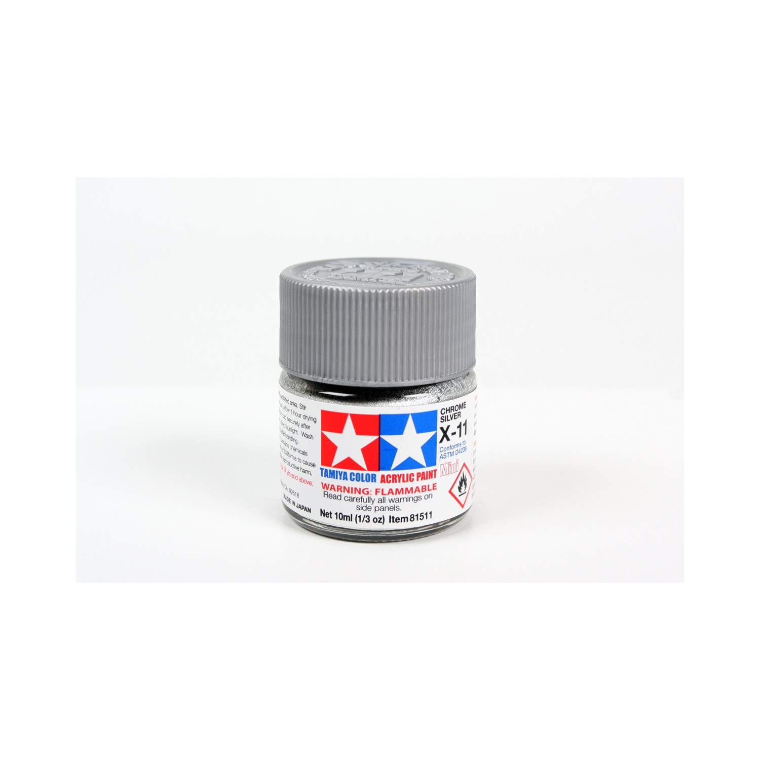 TAMIYA Tamiya Color Acrylic Paint Mini X-11 Chrome Silver Plastic Model Kit Paint