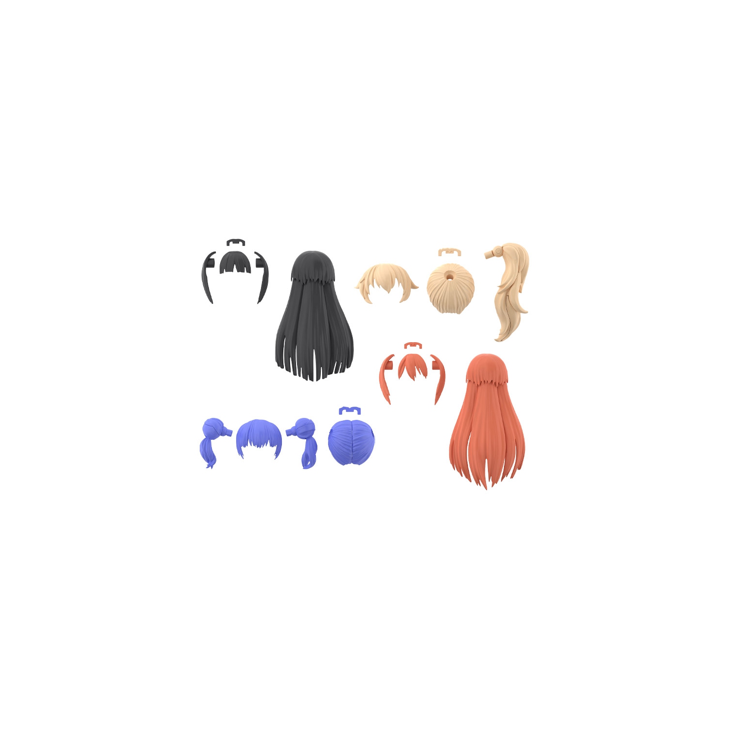Bandai 30MS Model Kit: Option Hair Style Parts Vol.3 All 4 Types 30 Minutes Sisters