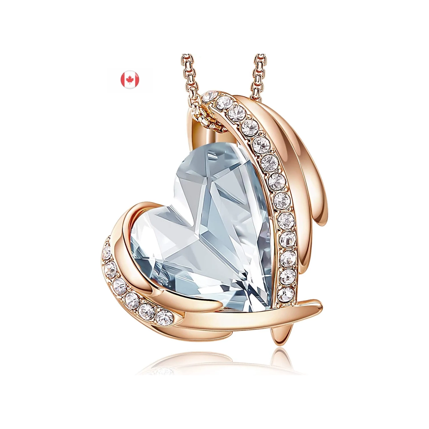 Silver & Rose Gold Love Heart Pendant Necklaces for Women: Birthstone Crystals, Christmas & Valentine's Day Jewelry Gifts