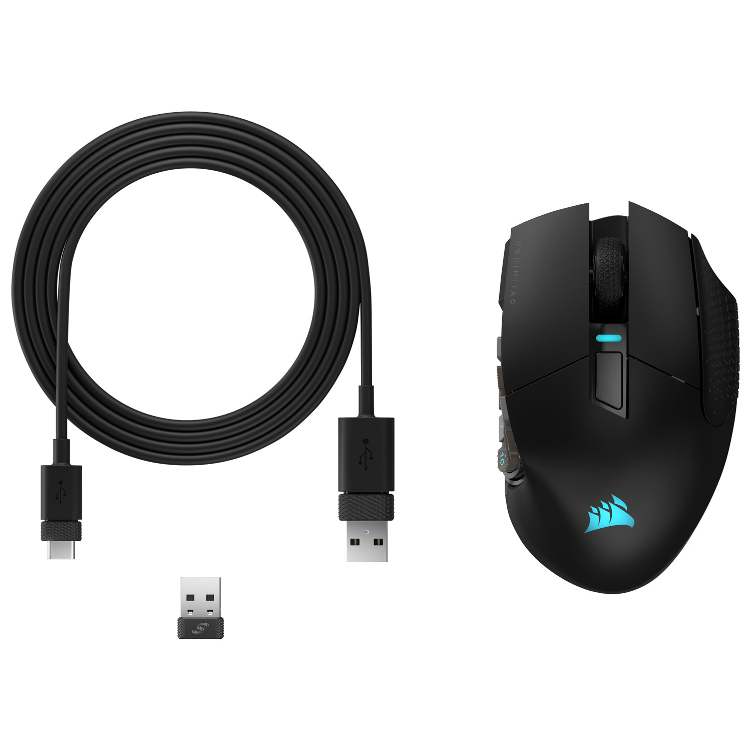 Souris de jeu optique sans fil MMO de 26 000 ppp Scimitar Elite de Corsair - Noir