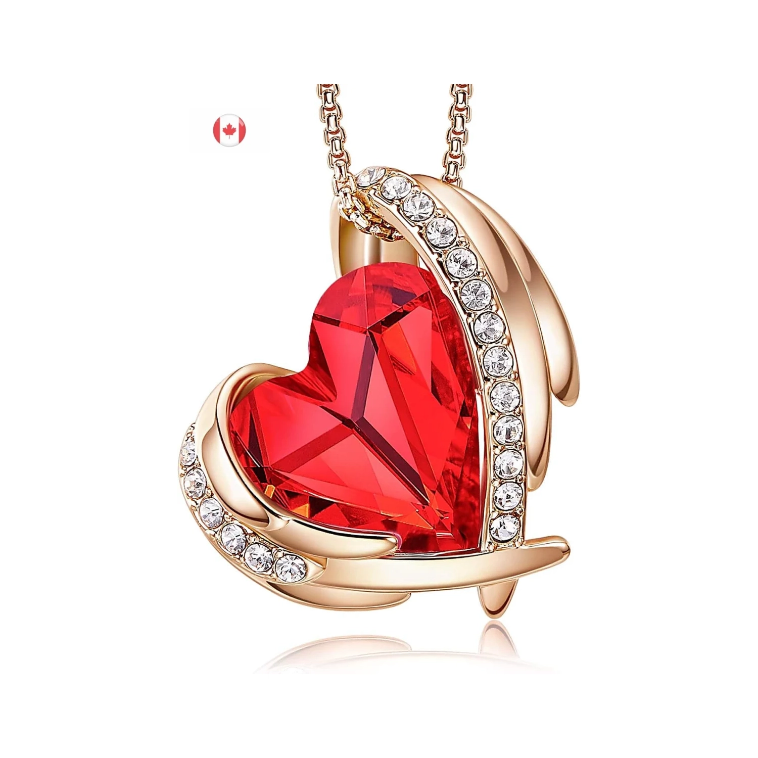 Silver & Rose Gold Love Heart Pendant Necklaces for Women: Birthstone Crystals, Christmas & Valentine's Day Jewelry Gifts