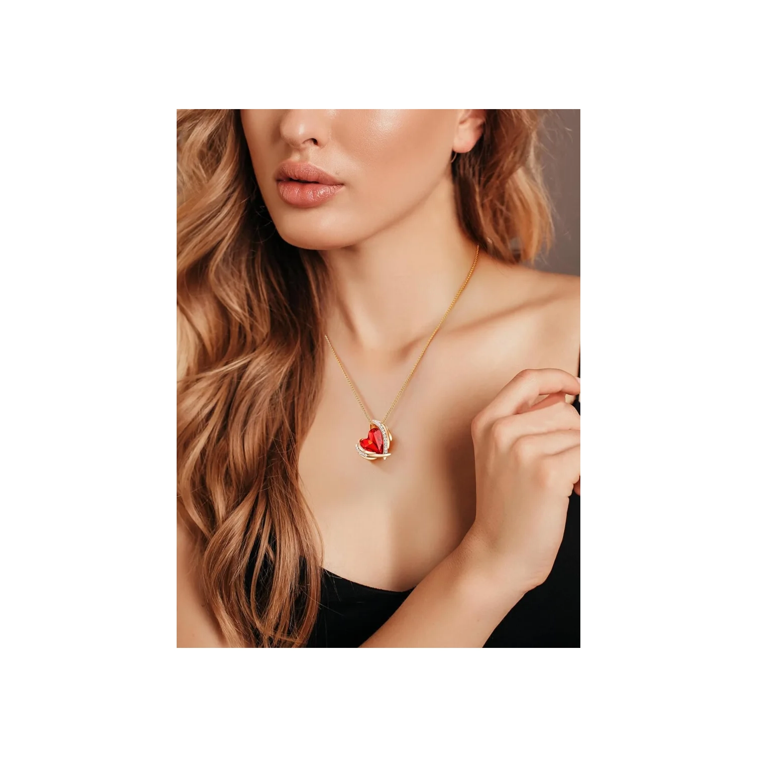 Silver & Rose Gold Love Heart Pendant Necklaces for Women: Birthstone Crystals, Christmas & Valentine's Day Jewelry Gifts