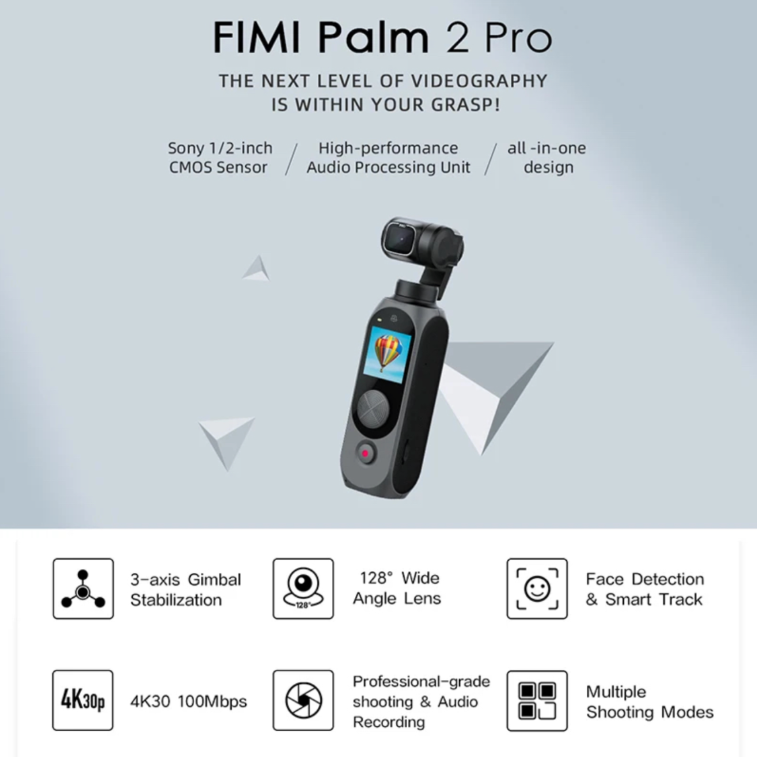 FIMI Palm 2 Pro (Upgraded) 3-axis Handheld Stabilized Gimbal