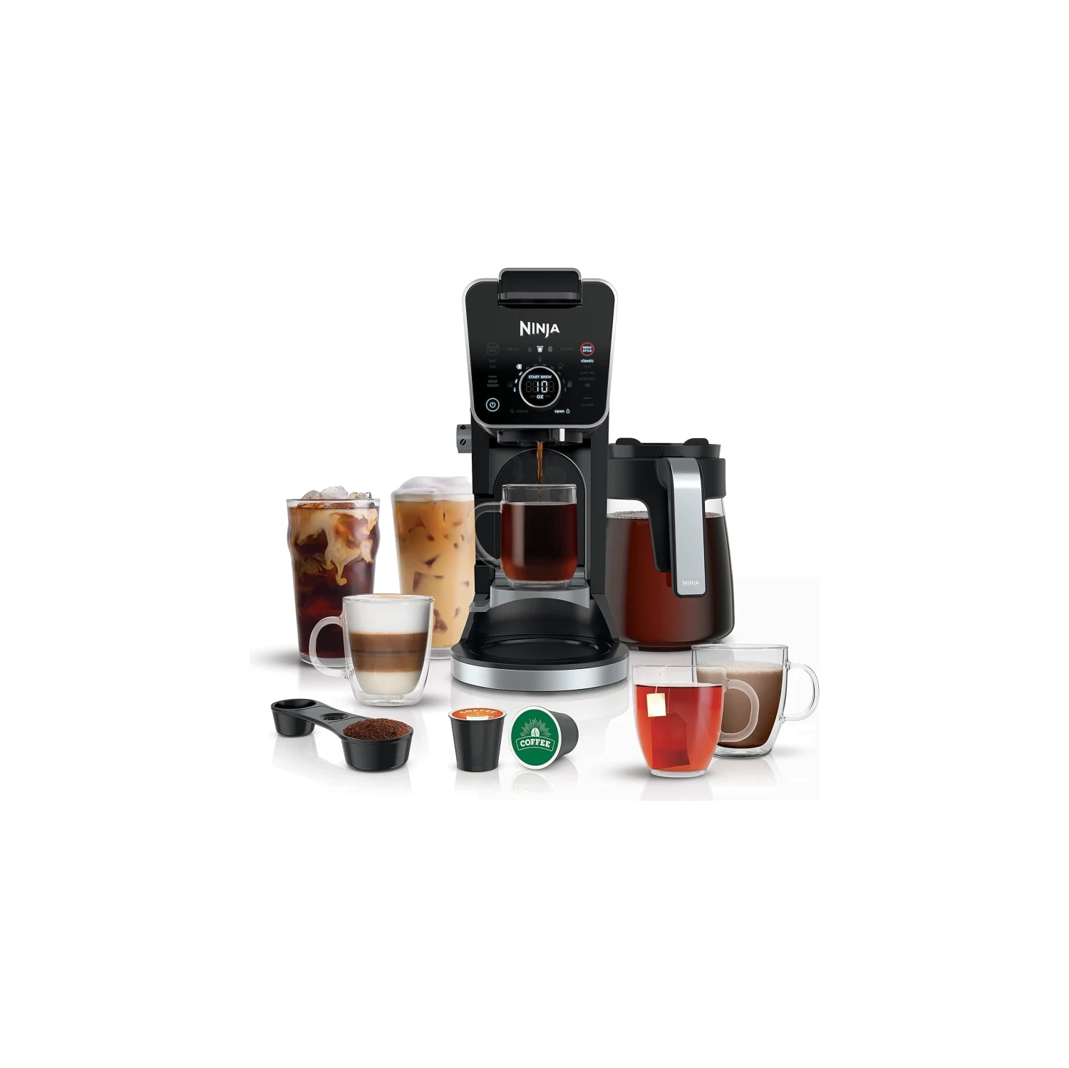 Cafetière spécialisée DualBrew Pro CFP301C – dosette pour une tasse et cafetière à filtre 12 tasses en noir