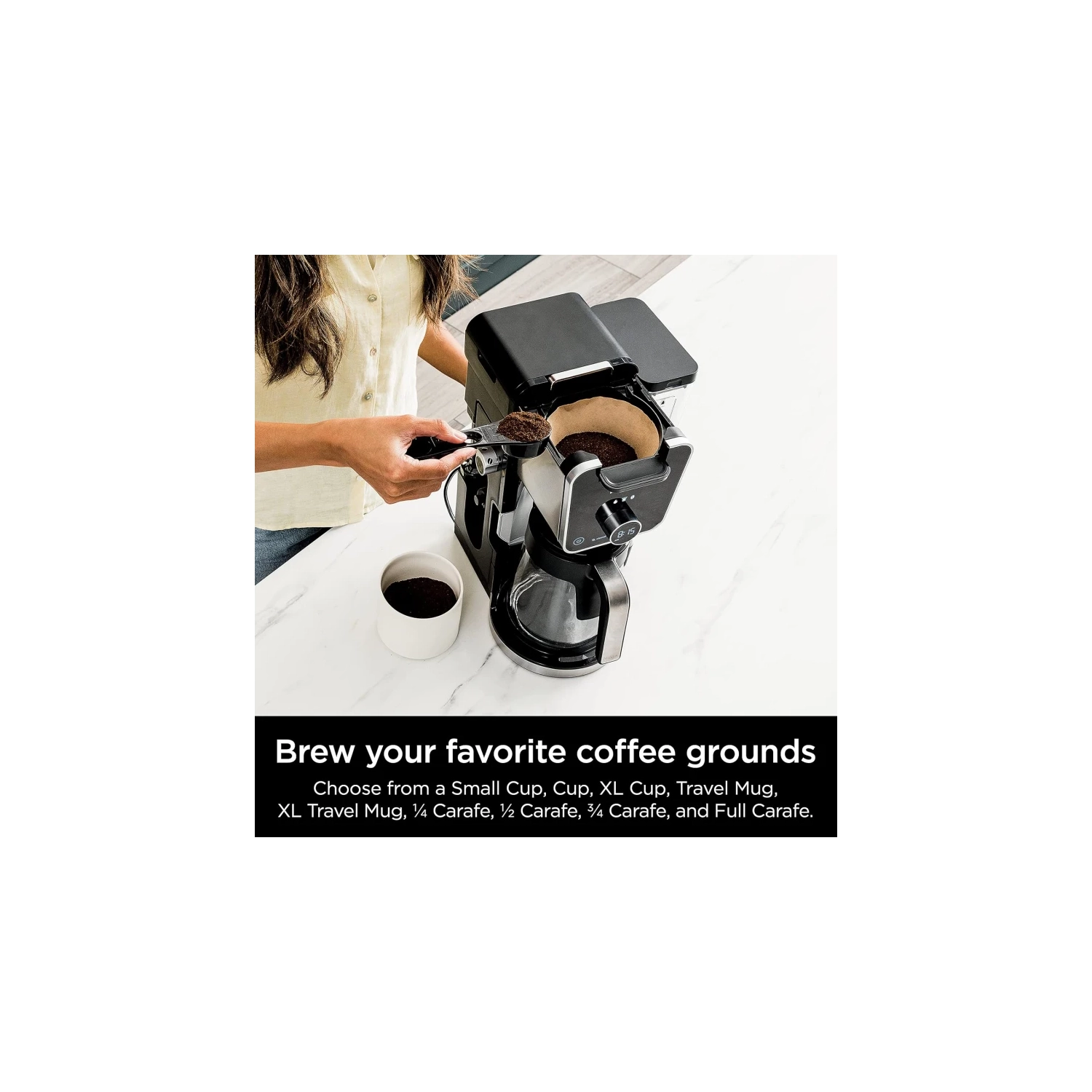 Cafetière spécialisée DualBrew Pro CFP301C – dosette pour une tasse et cafetière à filtre 12 tasses en noir