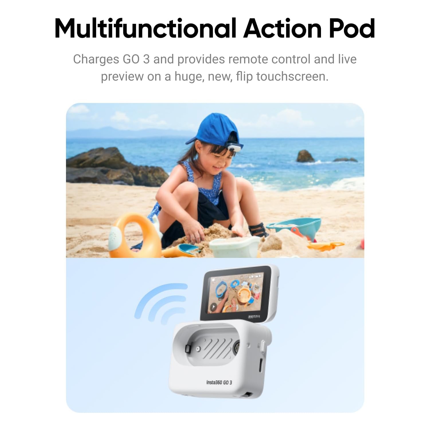 Open Box - Insta360 GO 3 Action Camera, White - 64GB with Sport Kit