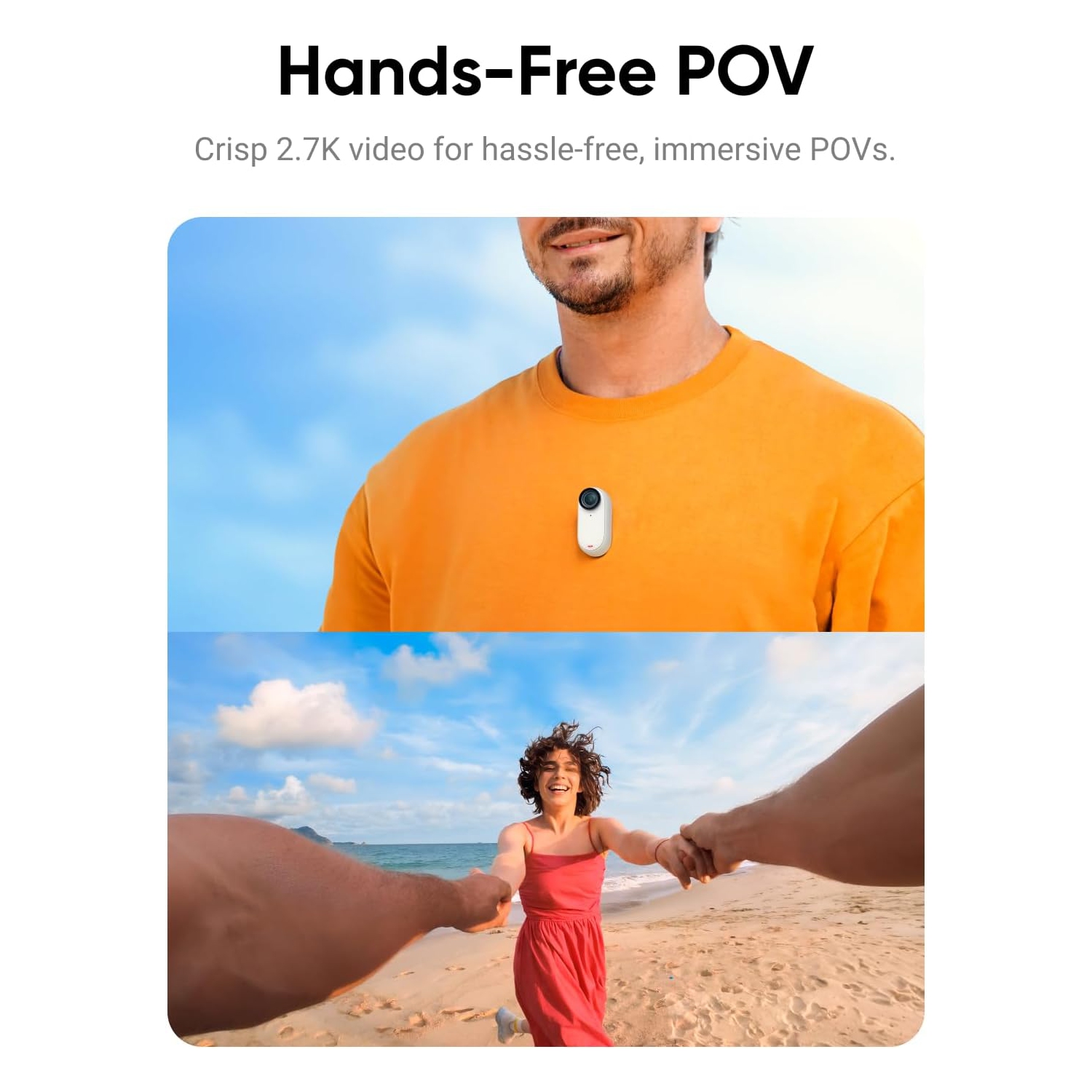 Open Box - Insta360 GO 3 Action Camera, White - 64GB with Sport Kit