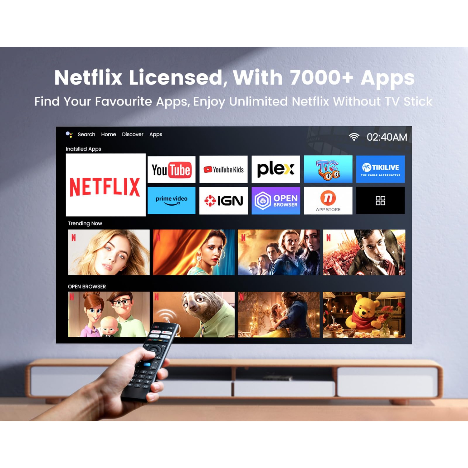 Smart 4K Wifi Bluetooth Projector, Netflix Licensed, Support Dolby, Auto Focus/Keystone, Wimius 1080P Projector with Netflix 7000+ Apps, Home Theater