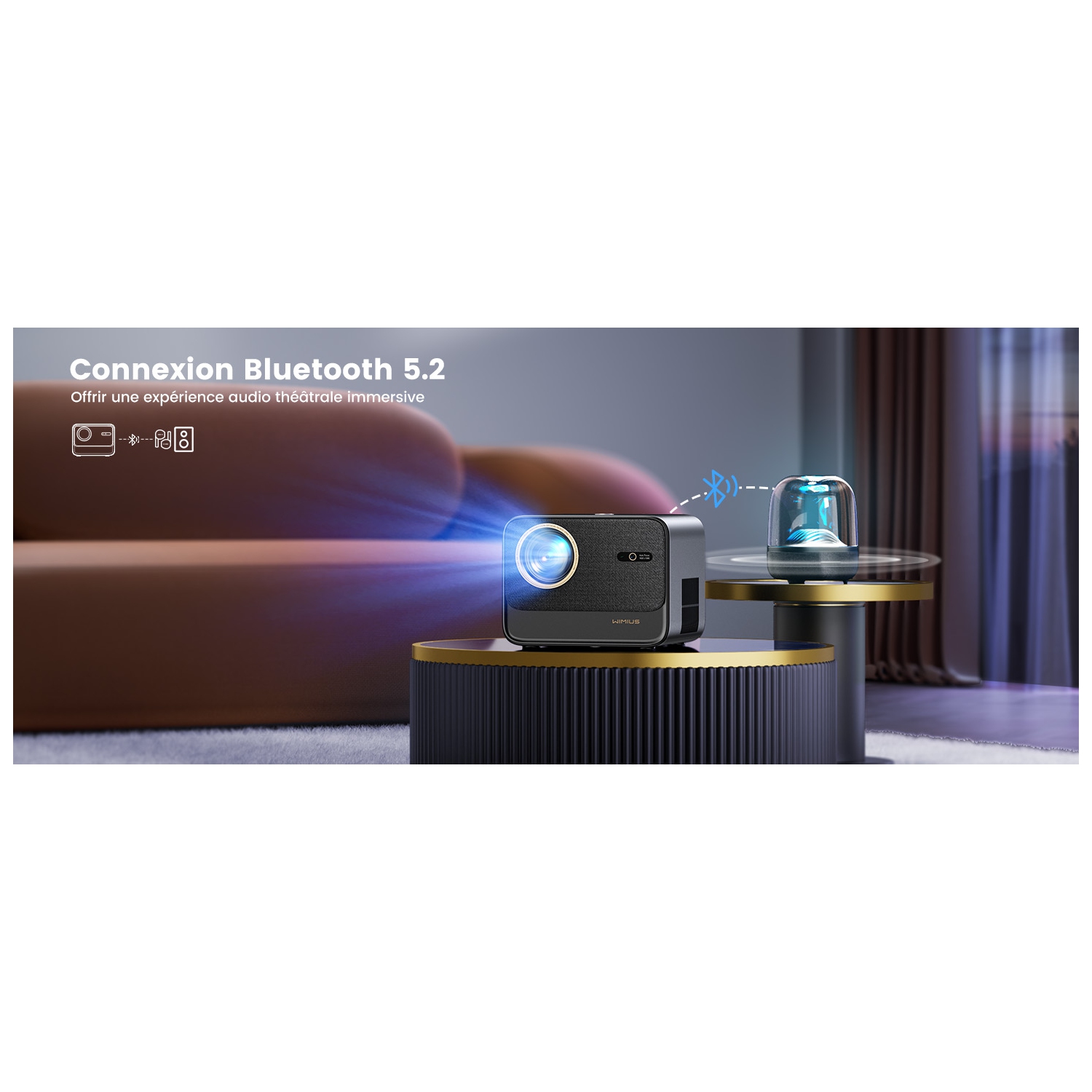 Smart 4K Wifi Bluetooth Projector, Netflix Licensed, Support Dolby, Auto Focus/Keystone, Wimius 1080P Projector with Netflix 7000+ Apps, Home Theater