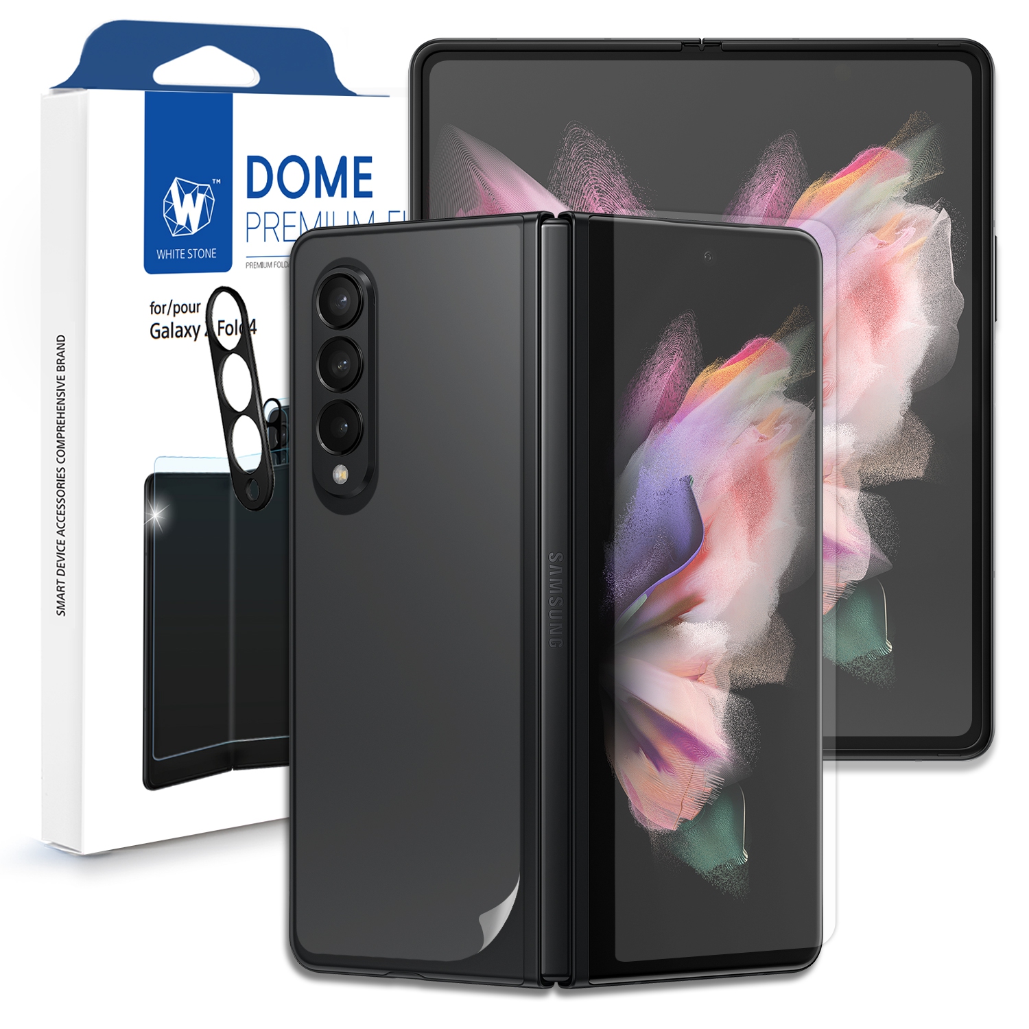 Whitestone Premium film protecteur d'écran pour Galaxy Z Fold 4 [anti-Shock, Self Healing EPU film] - Paquet de 1