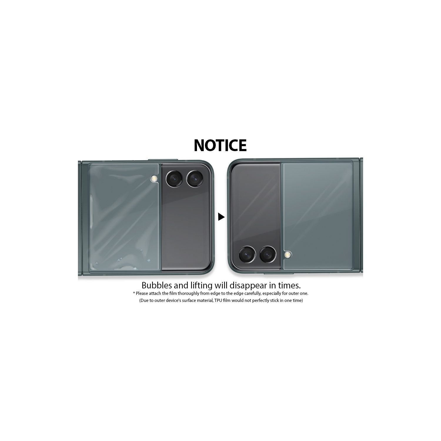 Whitestone Premium film protecteur d'écran pour Galaxy Z Flip 3 [anti-Shock, Self Healing EPU film] - Paquet de 1