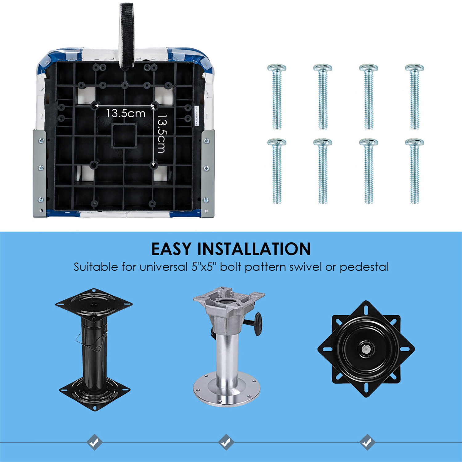 Gymax 2PCS Low Back Boat Seat Folding Fishing Boat Seat Stainless Steel Screws
