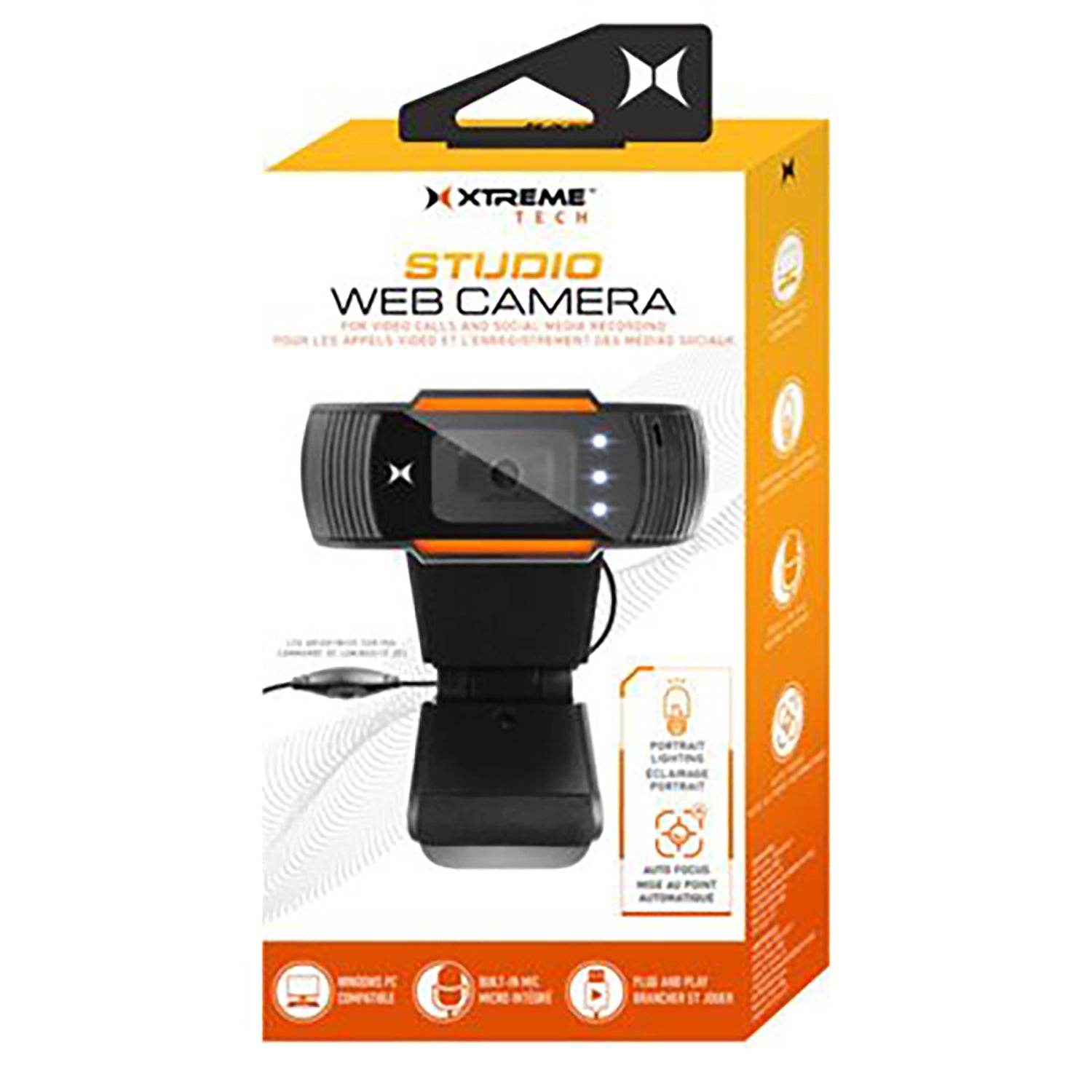 Xtreme - 480P WebCam, Universal Mounting Bracket, Integrated LED Lighting, Black